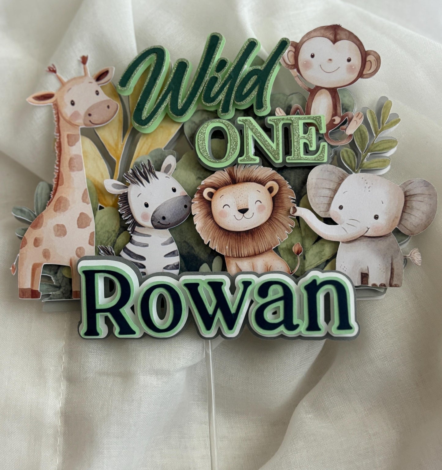 personalised wild one cake topper, first birthday
