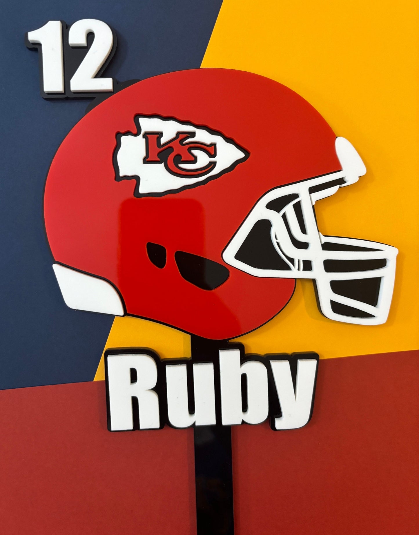 Custom Kansas City Chiefs Cake Topper - Personalised with Name and Age