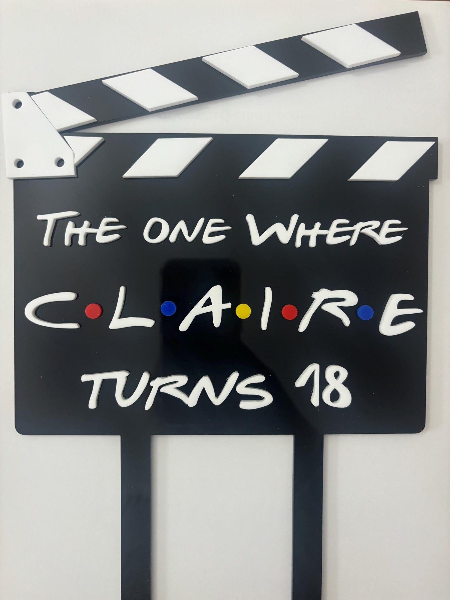 Friends theme personalised acrylic cake topper