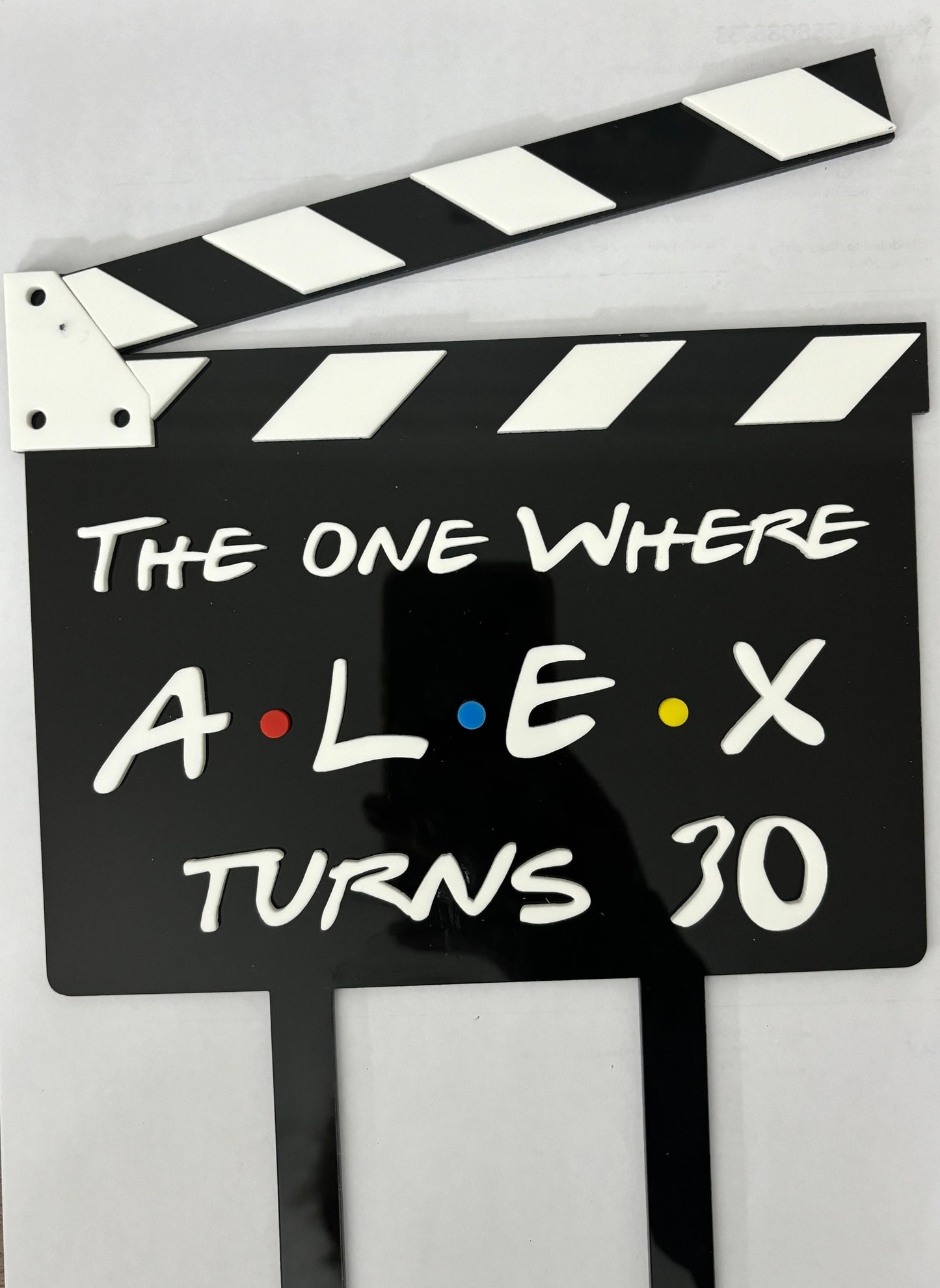 Friends theme personalised acrylic cake topper