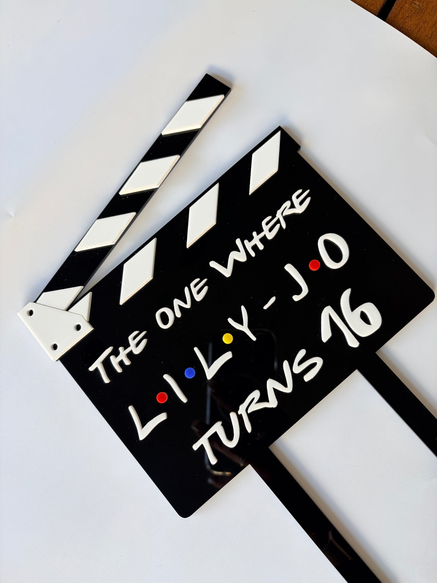 Friends theme personalised acrylic cake topper