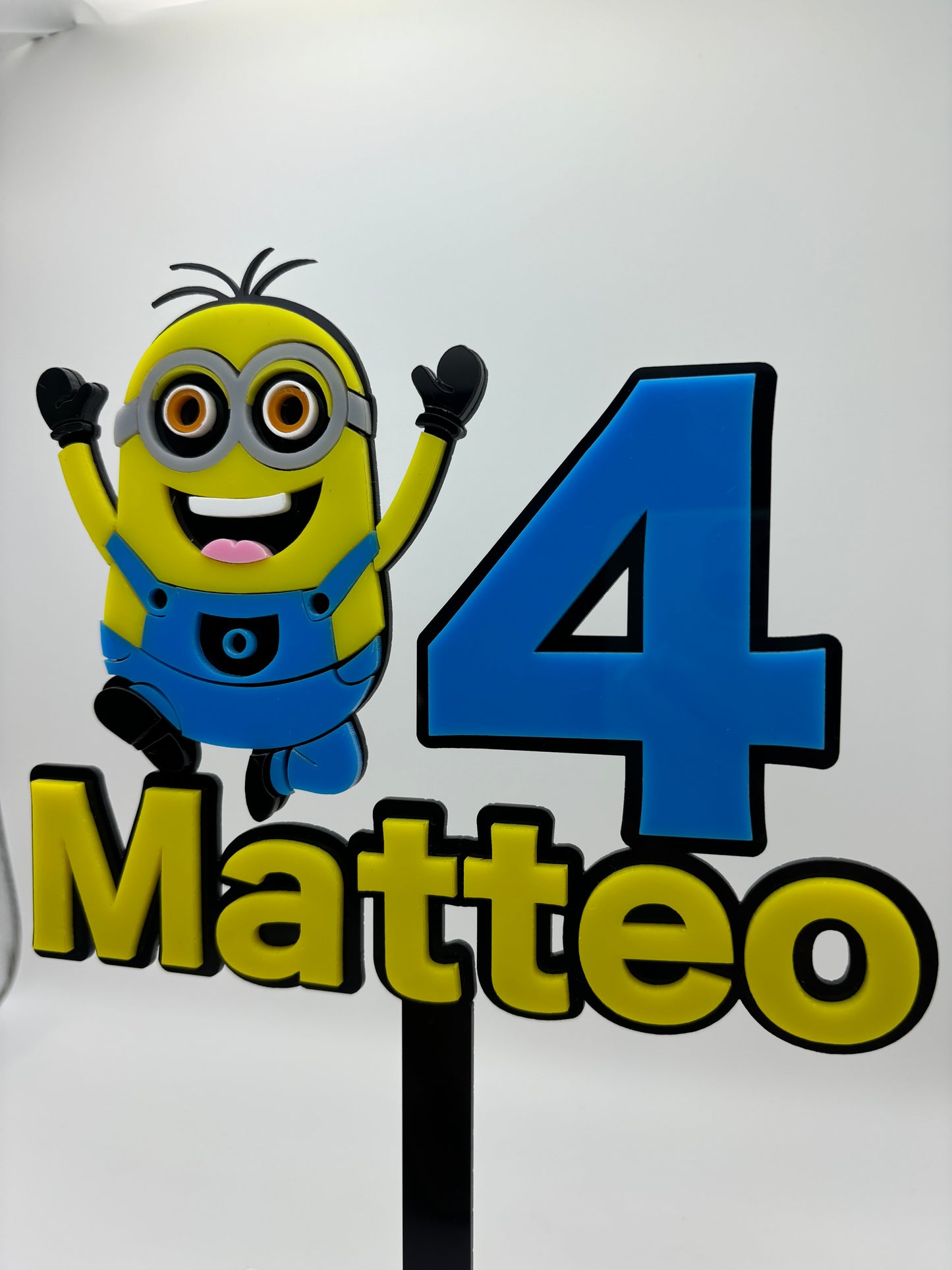 Personalised Minion Birthday Cake Topper | Custom Name & Age