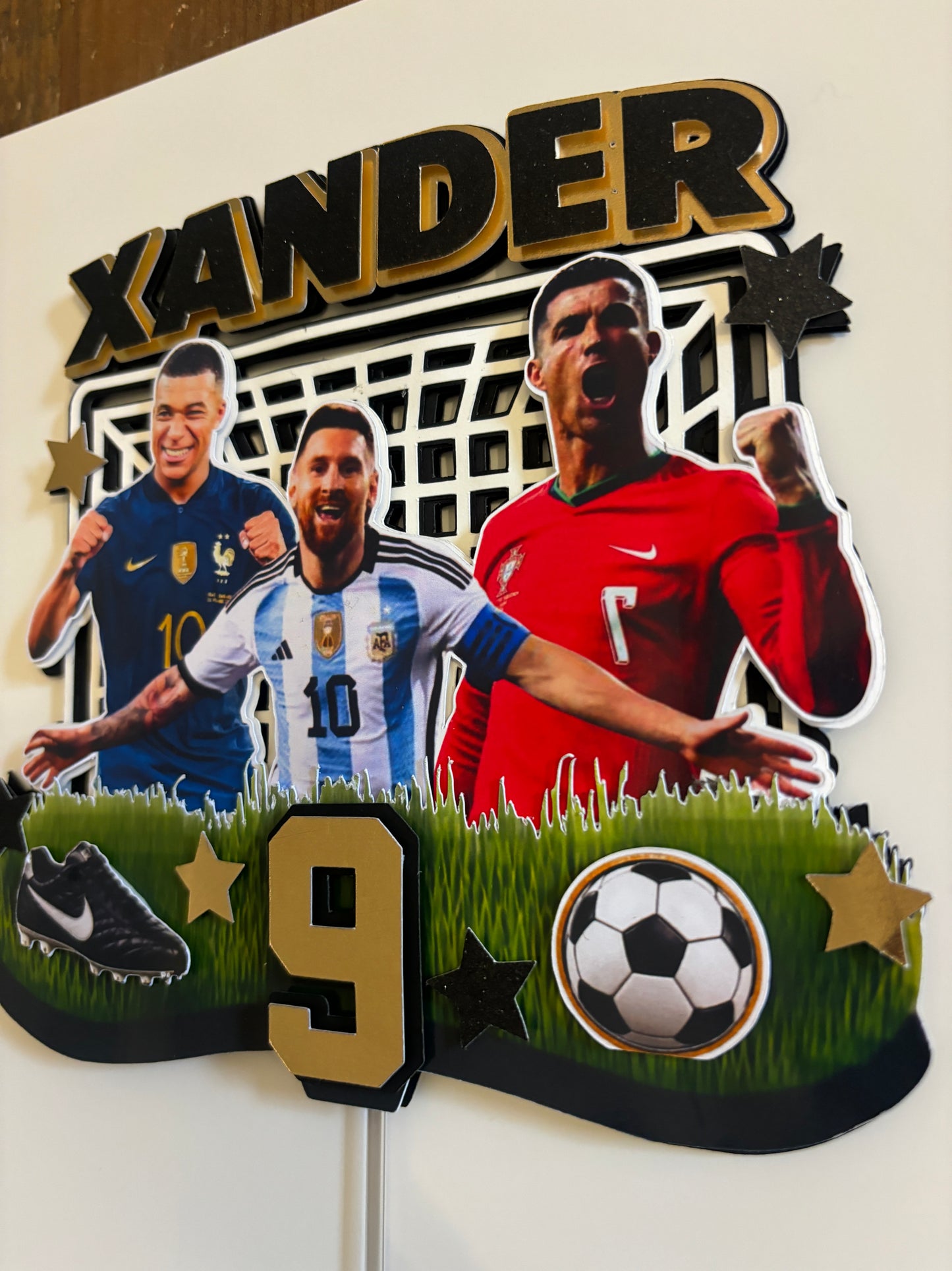 Custom Soccer Cake Topper | Personalised Name, Age, Players (World Cup)