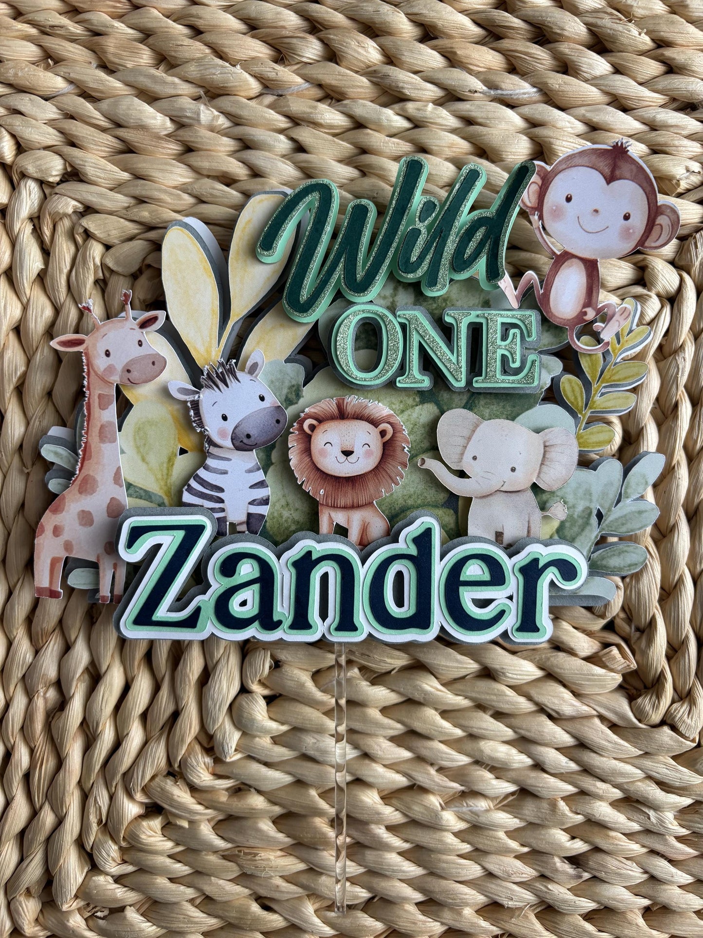 personalised wild one cake topper, first birthday