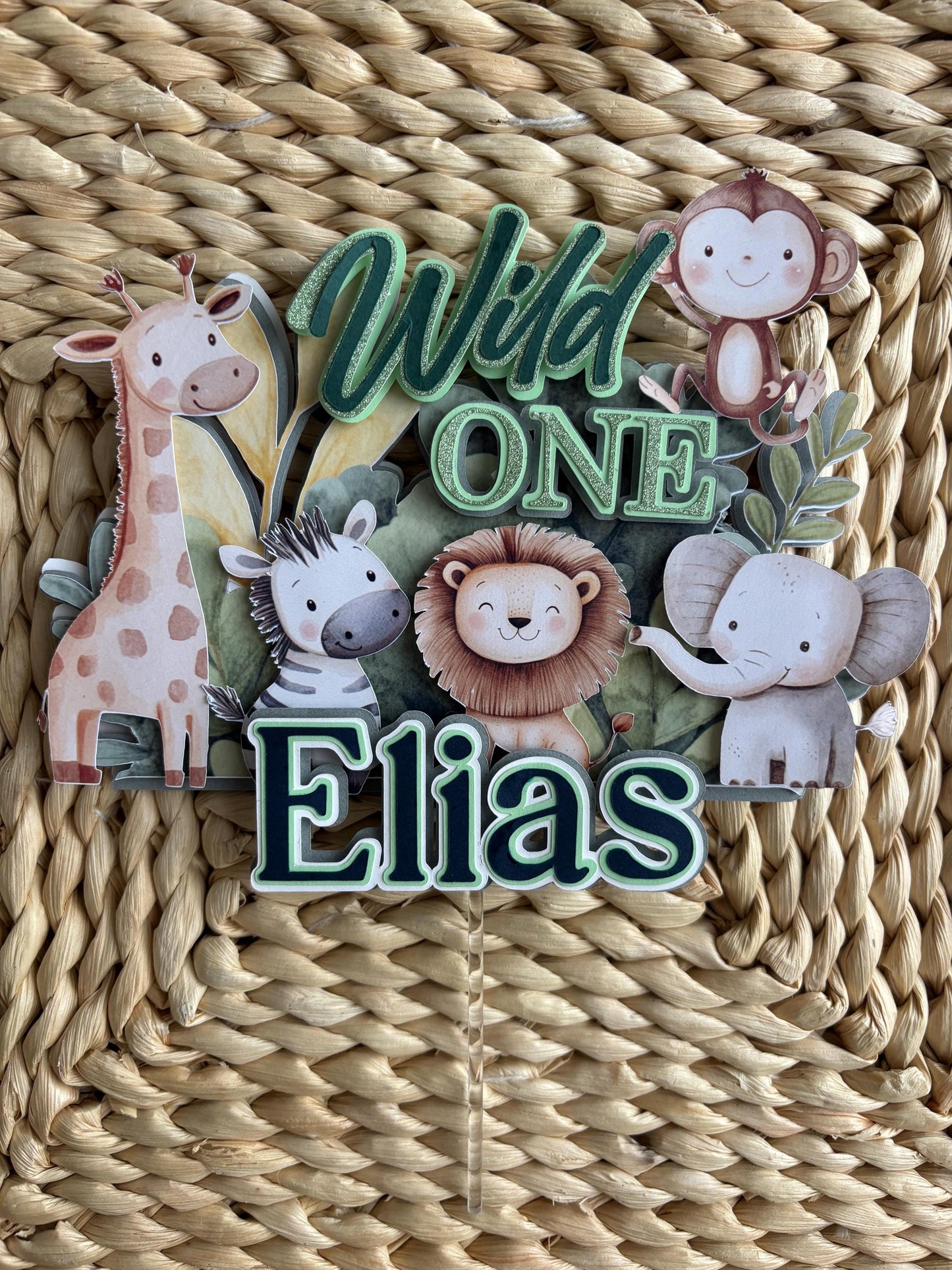 personalised wild one cake topper, first birthday