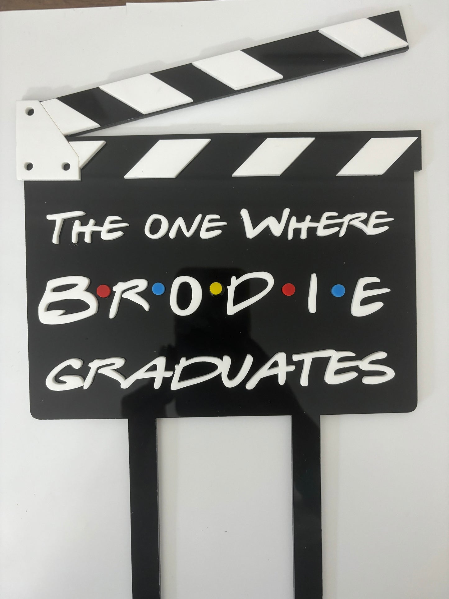 Friends theme personalised acrylic cake topper