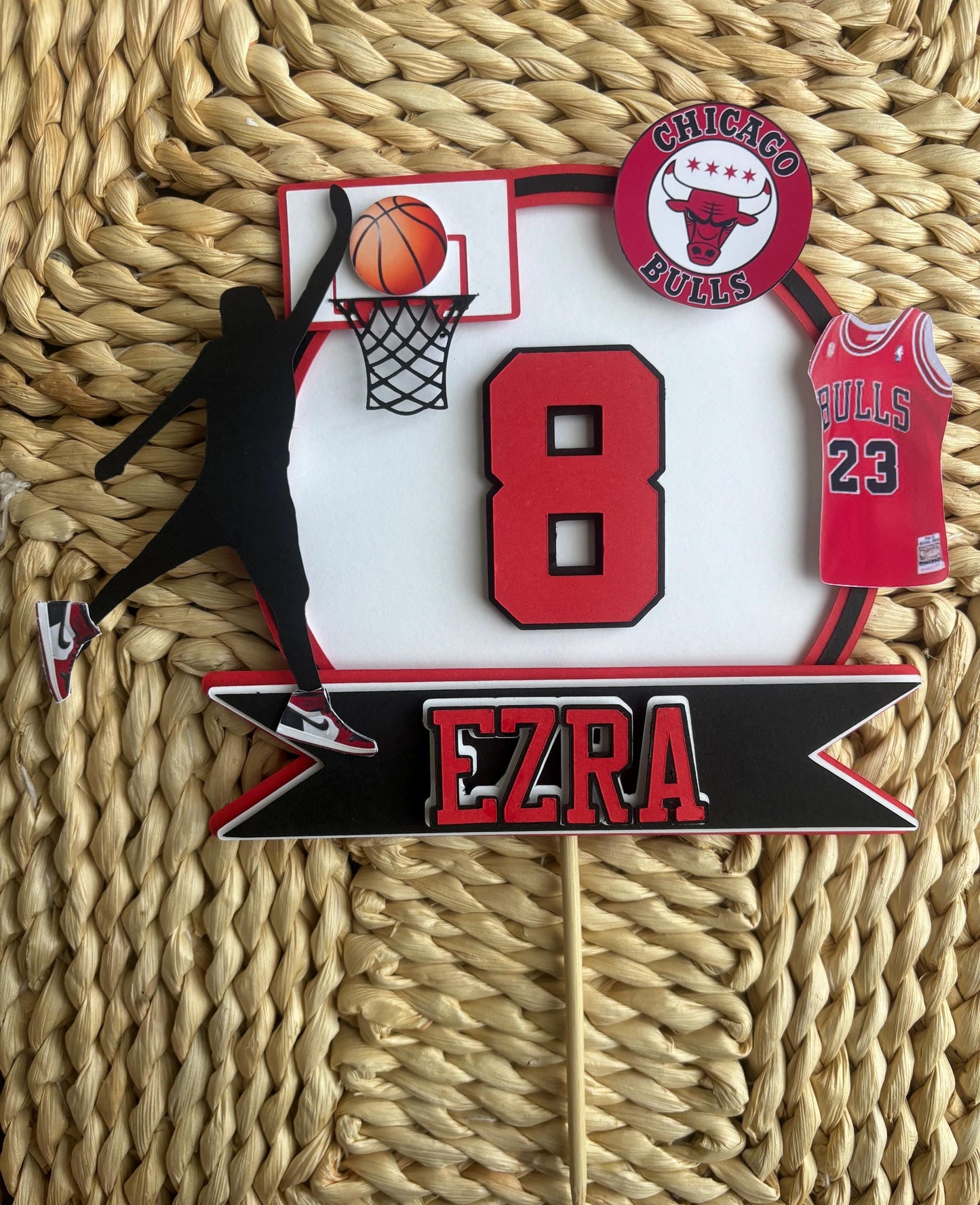 Chicago Bulls 3D  Personalised Cake Topper