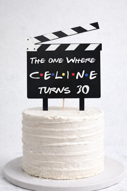 Friends theme personalised acrylic cake topper