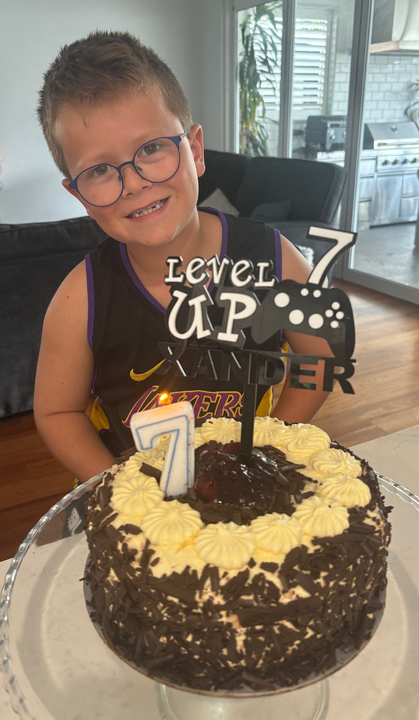 Personalized Acrylic Gaming Cake Topper - Custom Name & Age Decoration