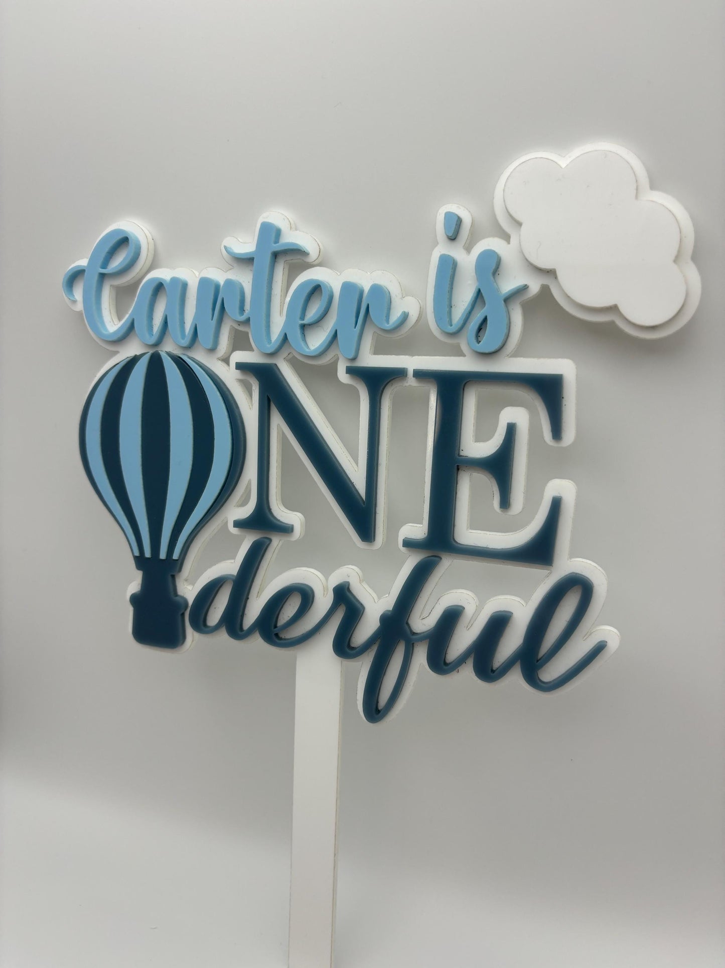 ONE-derful Balloon-Themed First Birthday Cake Topper – Custom Name