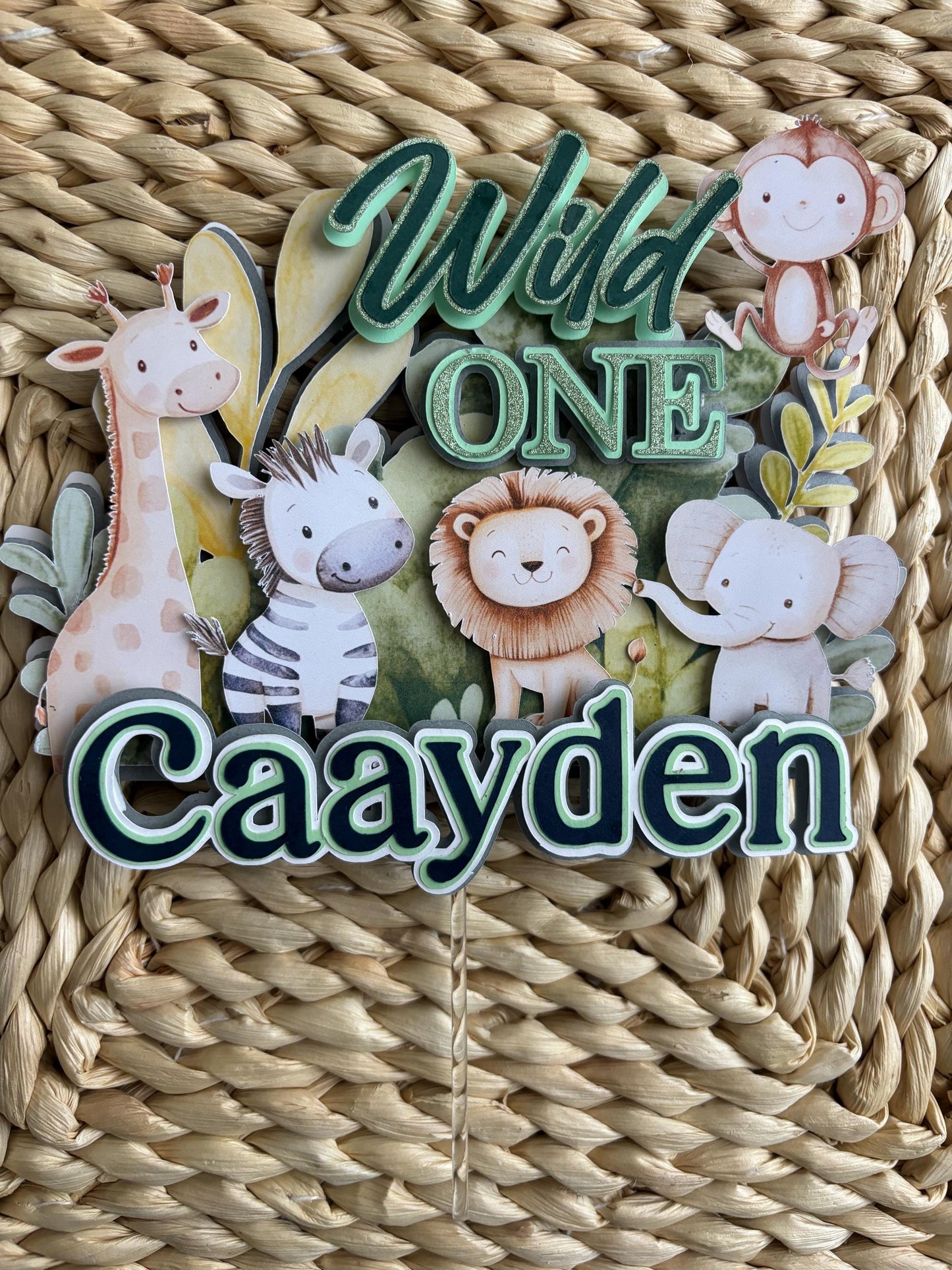 personalised wild one cake topper, first birthday