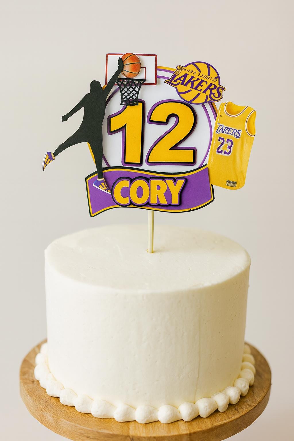 3D Lakers Basketball Personalised Cake Topper