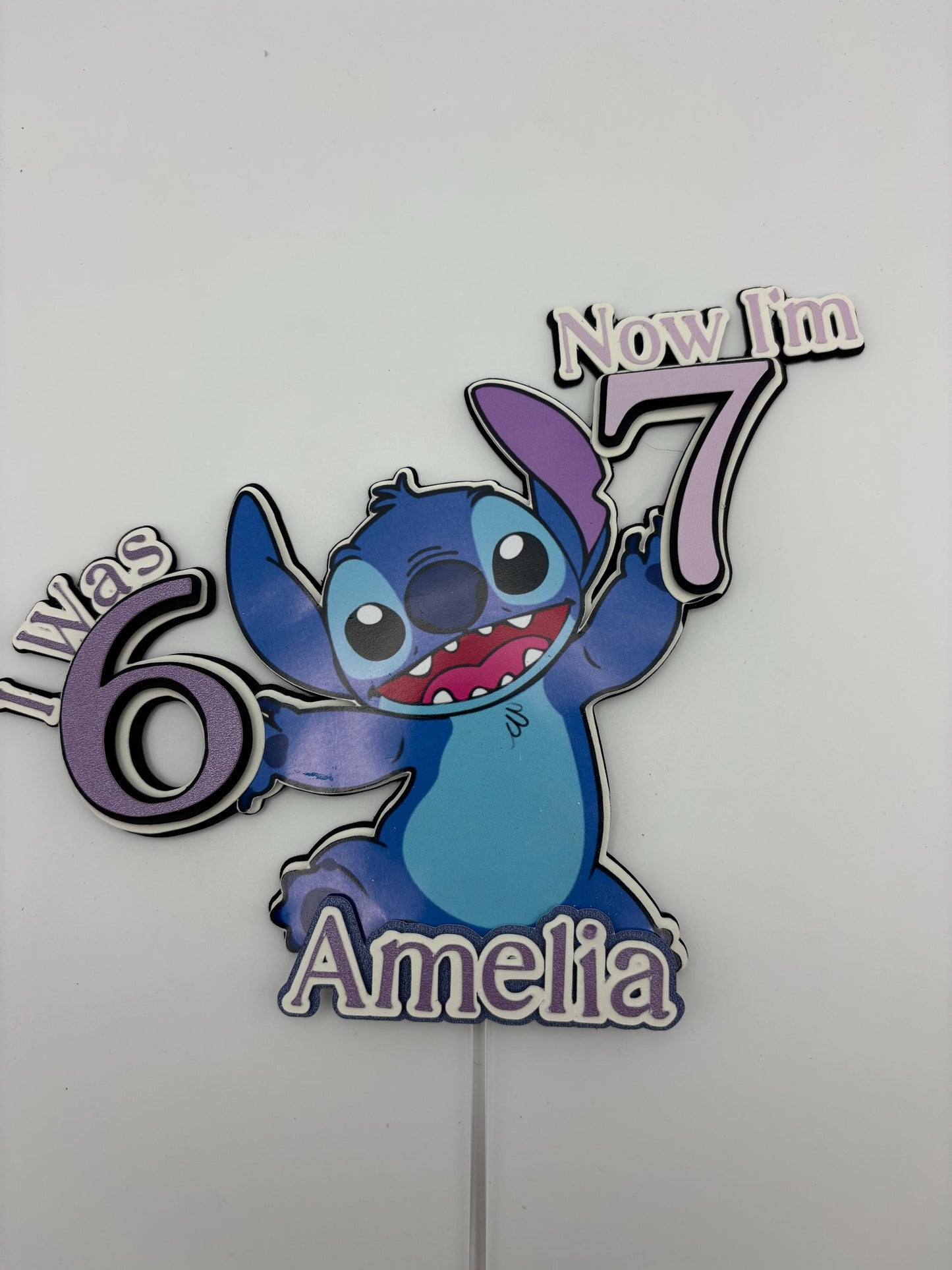 Personalised Stitch Birthday Cake Topper | Viral 6 to 7 Trend