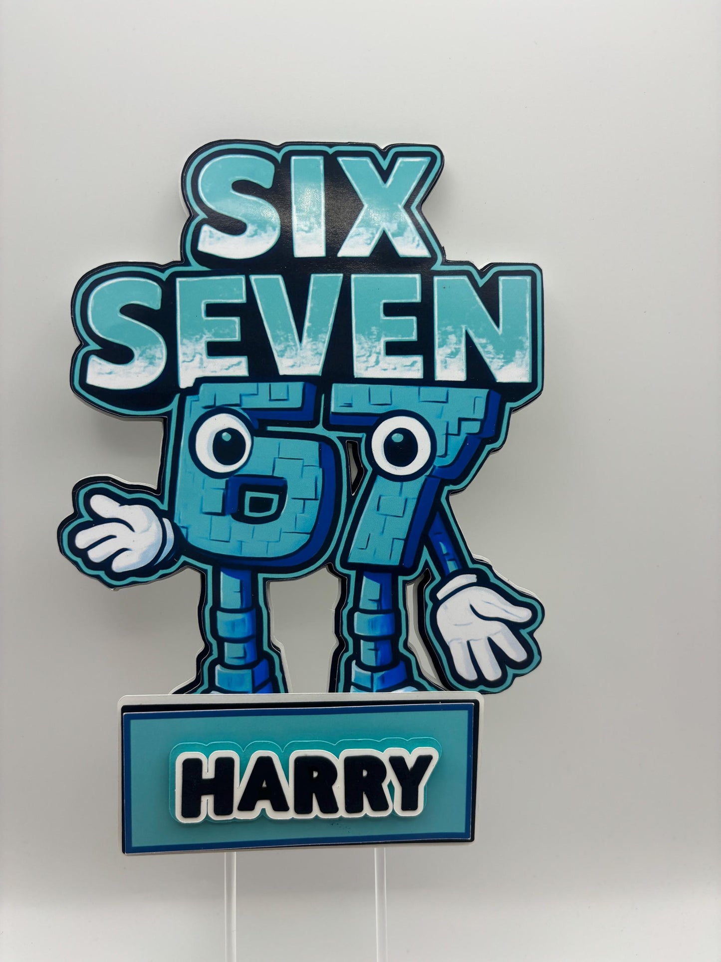 Six Seven 67 Kids Cake Topper | Custom Name Birthday Cake Decoration