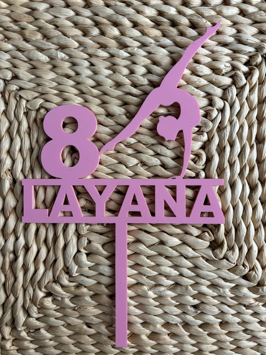 Gymnast Cake Topper- Personalised with age and name