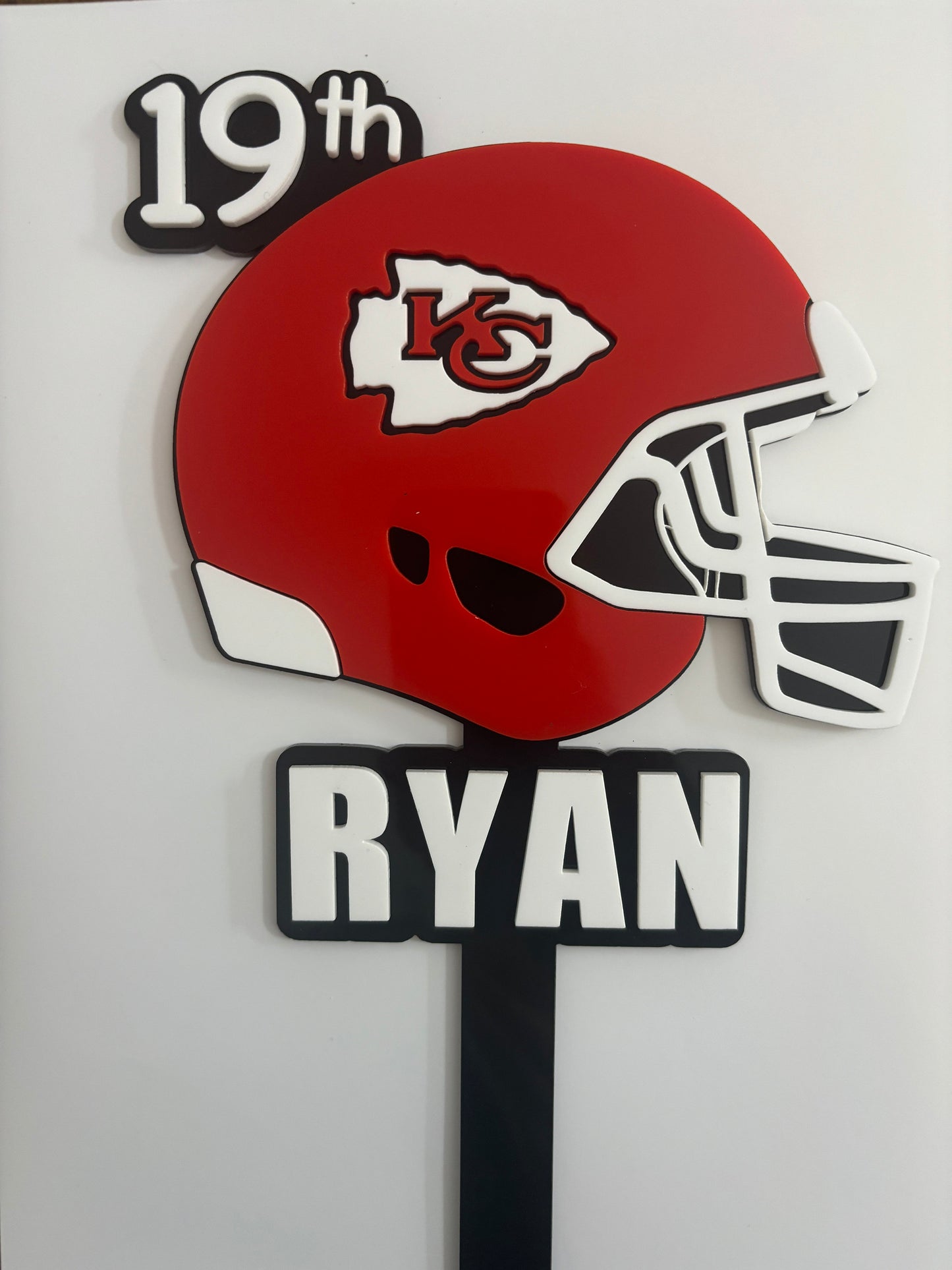 Custom Kansas City Chiefs Cake Topper - Personalised with Name and Age