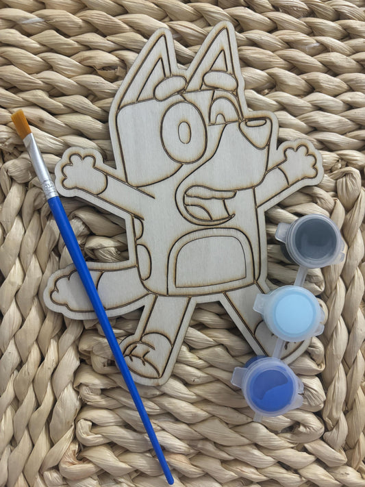 wooden characters for party favours, Minecraft, Spiderman, bluey and many more