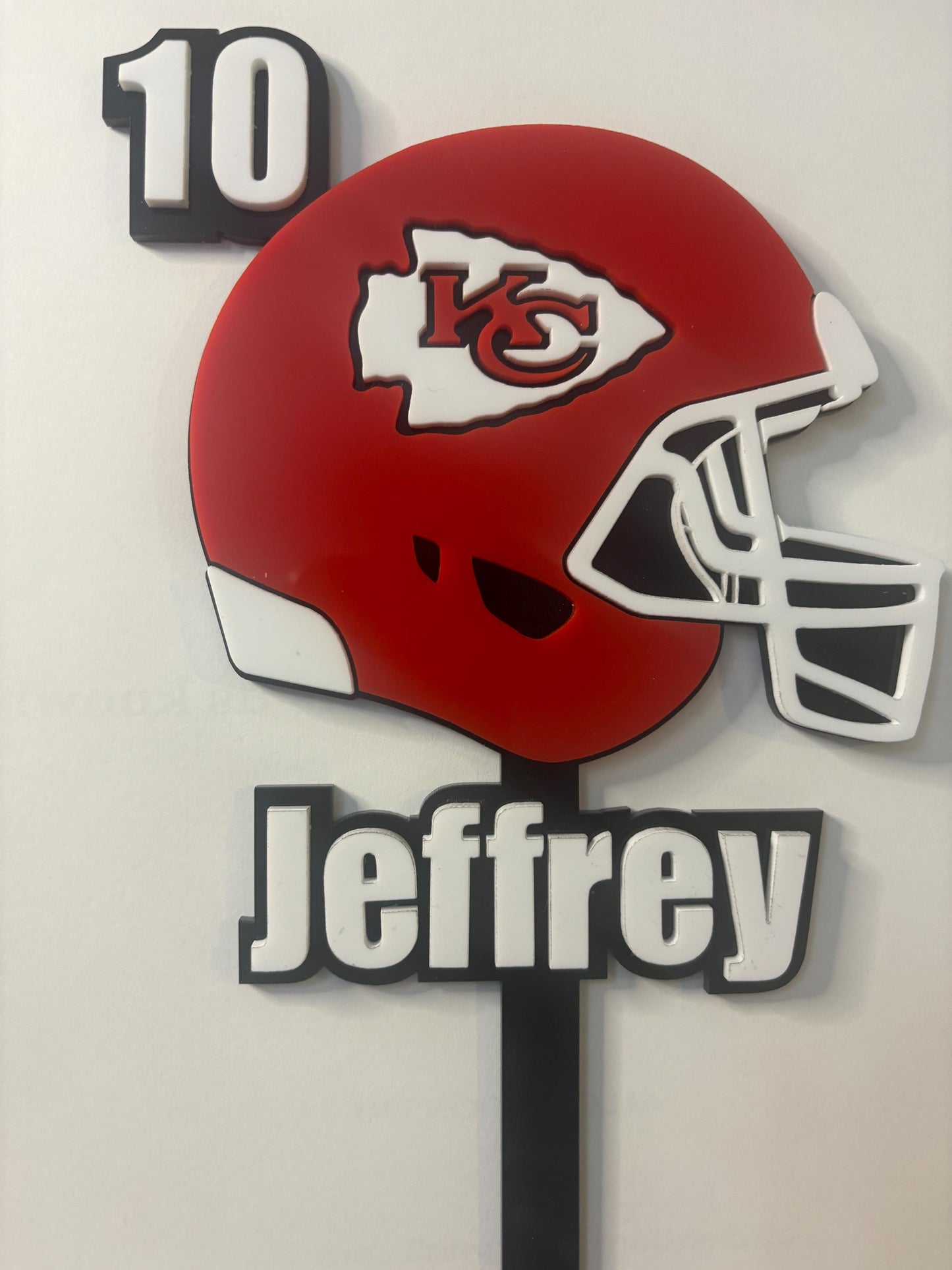 Custom Kansas City Chiefs Cake Topper - Personalised with Name and Age