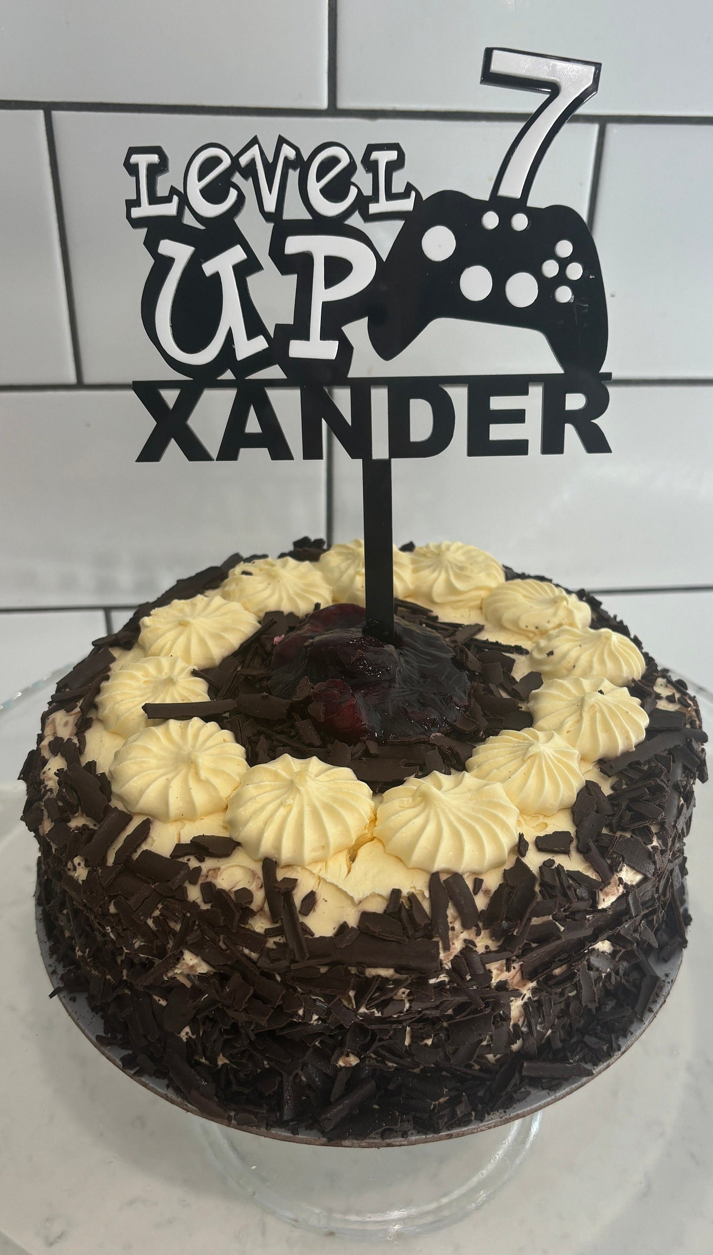 Personalized Acrylic Gaming Cake Topper - Custom Name & Age Decoration