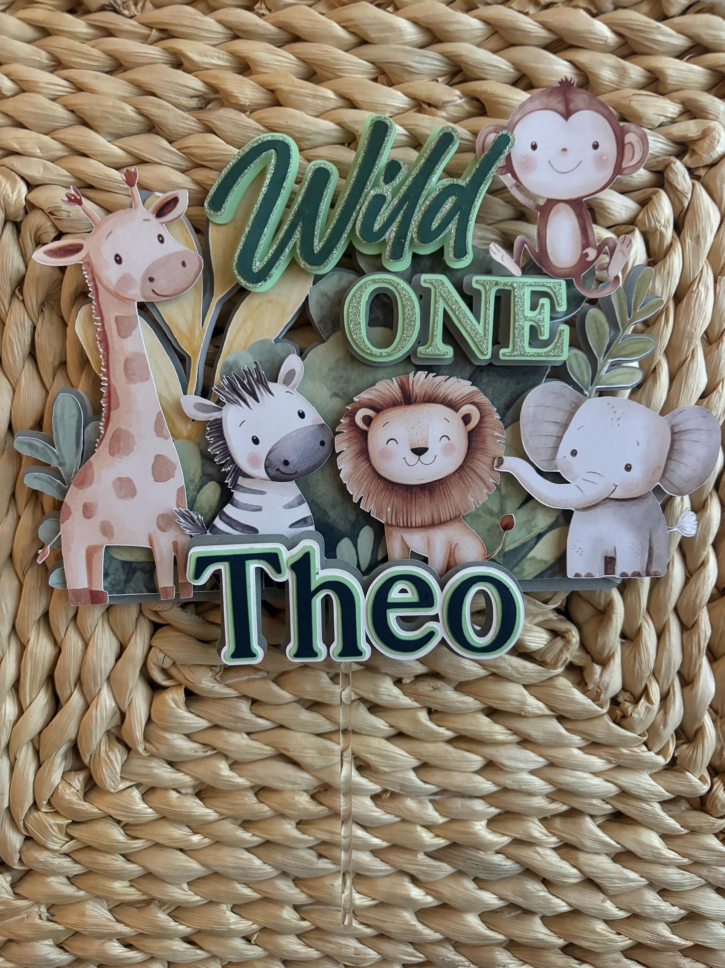 personalised wild one cake topper, first birthday