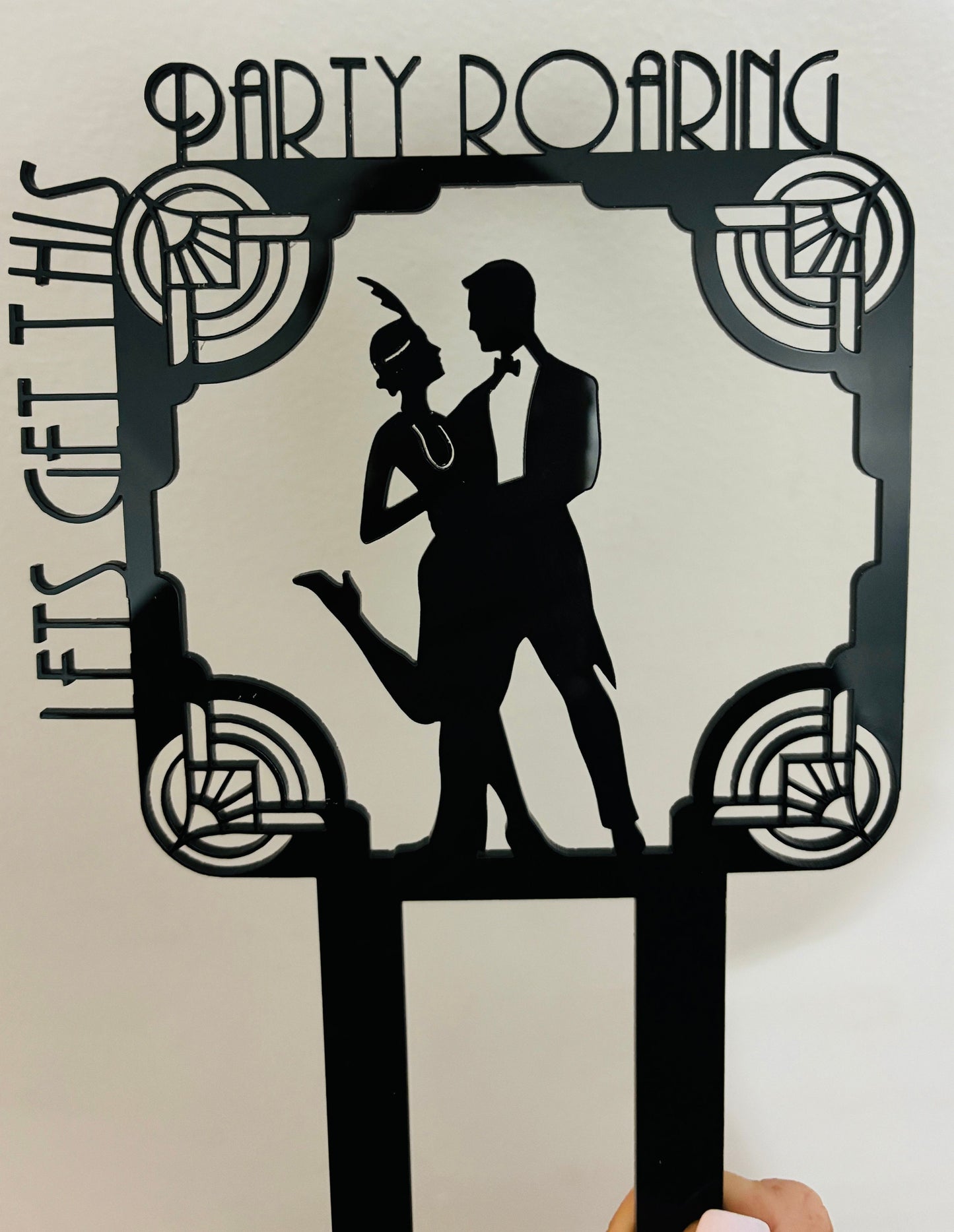 Elegant Gatsby Cake Topper - 1920s Hollywood Theme