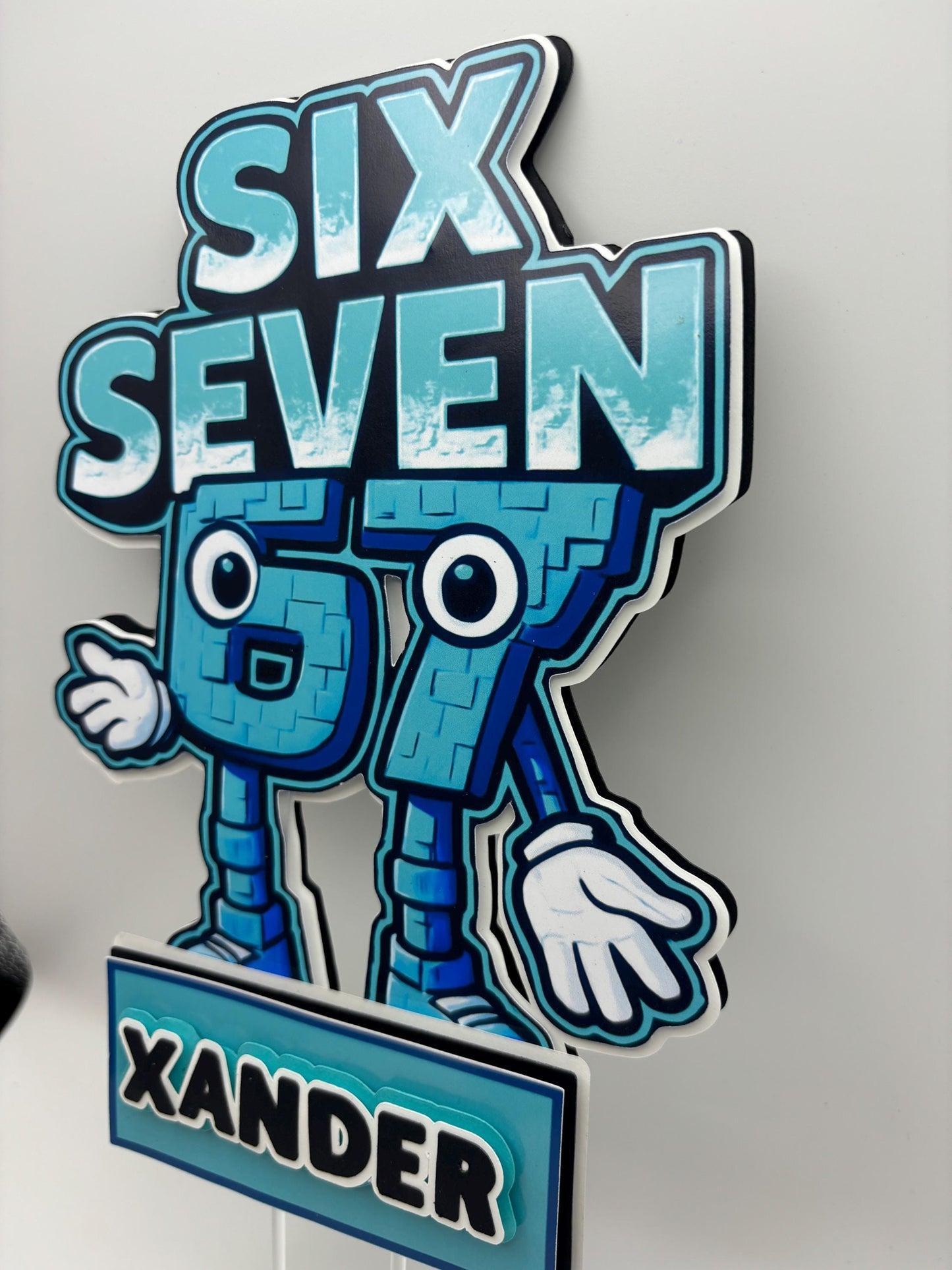 Six Seven 67 Kids Cake Topper | Custom Name Birthday Cake Decoration