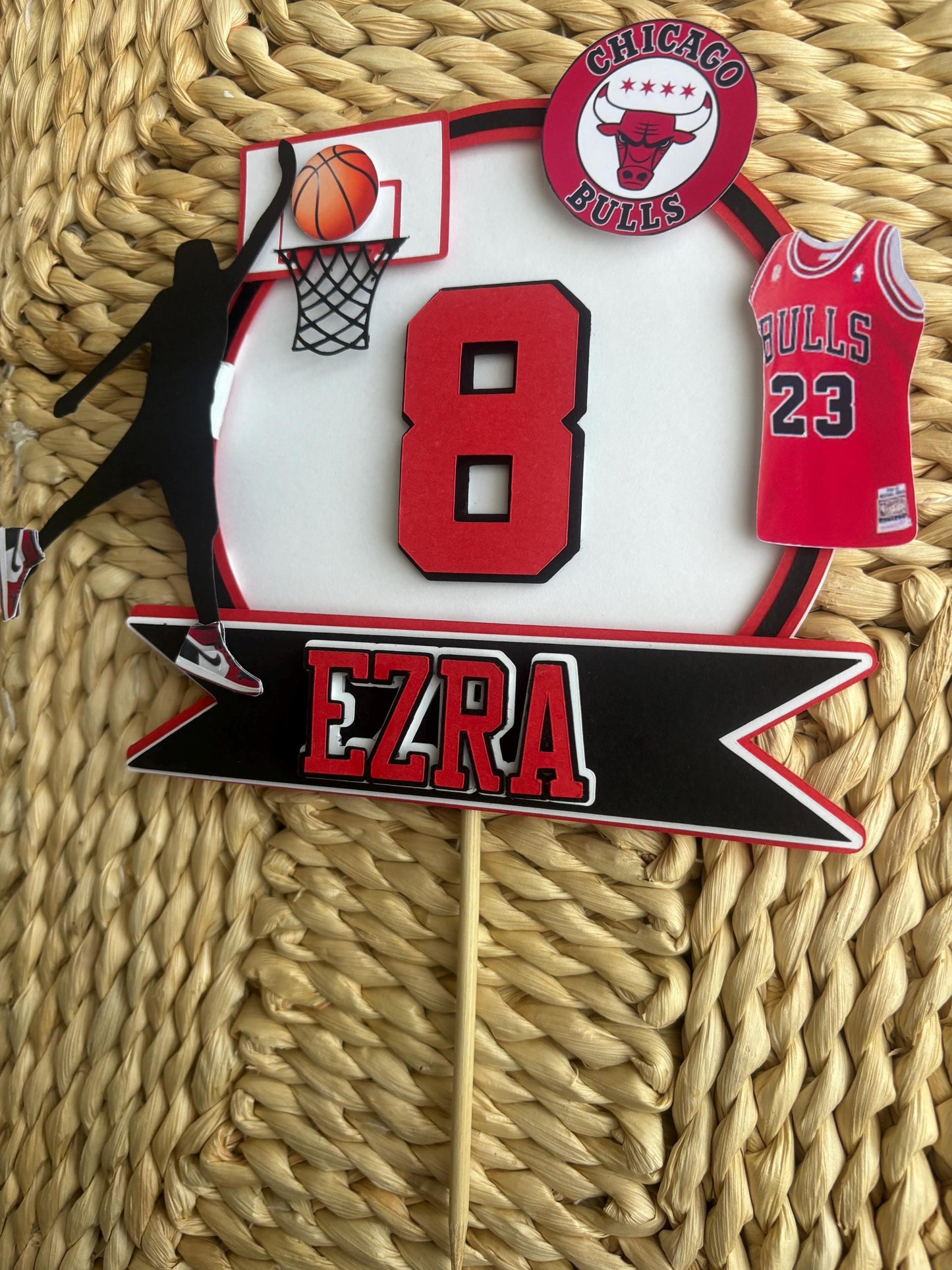 Chicago Bulls 3D  Personalised Cake Topper