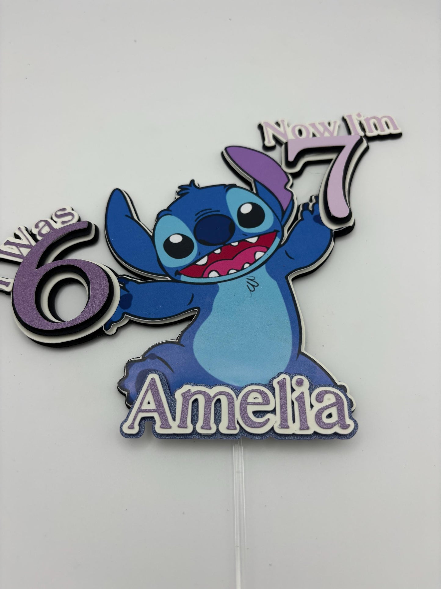 Personalised Stitch Birthday Cake Topper | Viral 6 to 7 Trend