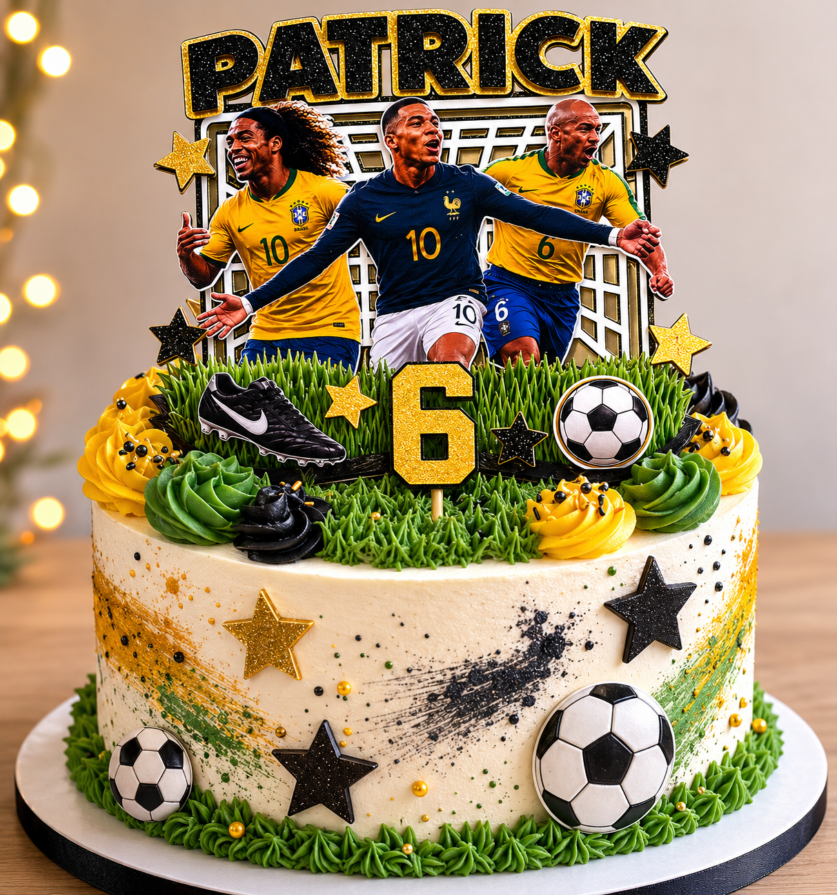 Custom Soccer Cake Topper | Personalised Name, Age, Players (World Cup)