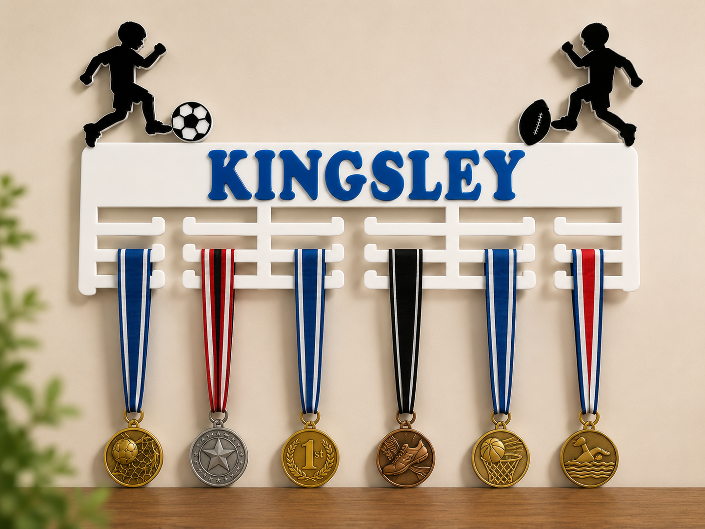 Personalised Sports Medal Holder – Custom Name Display Rack, Acrylic Hanger