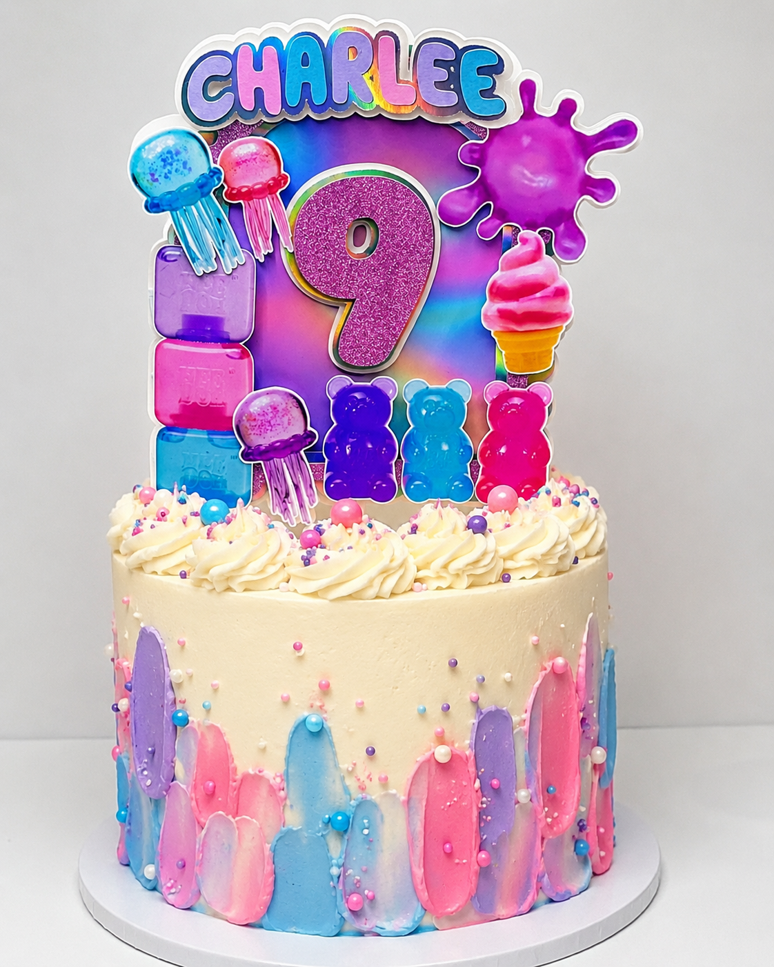 Custom NeeDoh Inspired Cake Topper | Personalised Birthday Cake Topper | Squishy Toy Theme Party Decor | Jelly Bear Birthday Topper
