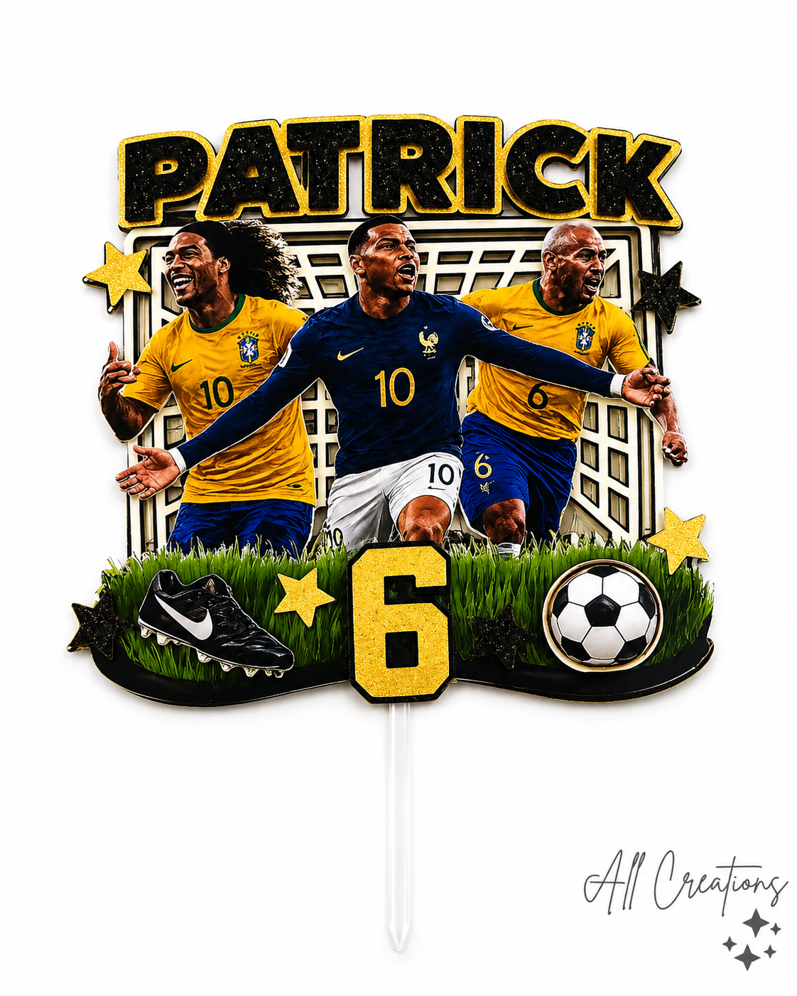 Custom Soccer Cake Topper | Personalised Name, Age, Players (World Cup)
