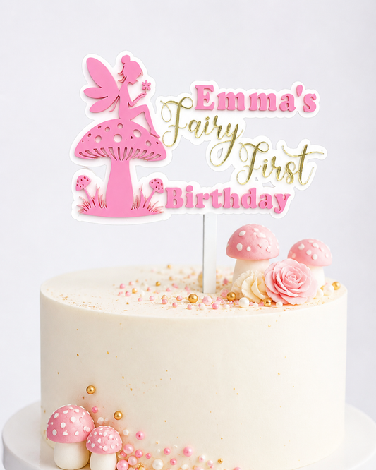 Personalised Fairy First Birthday Cake Topper