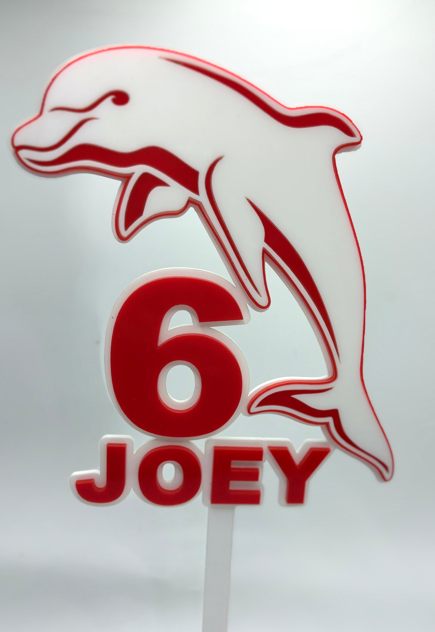 Personalised NRL Dolphins Cake Topper | Redcliffe Dolphins Birthday Topper | Custom Name & Age | Rugby League Party Decoration