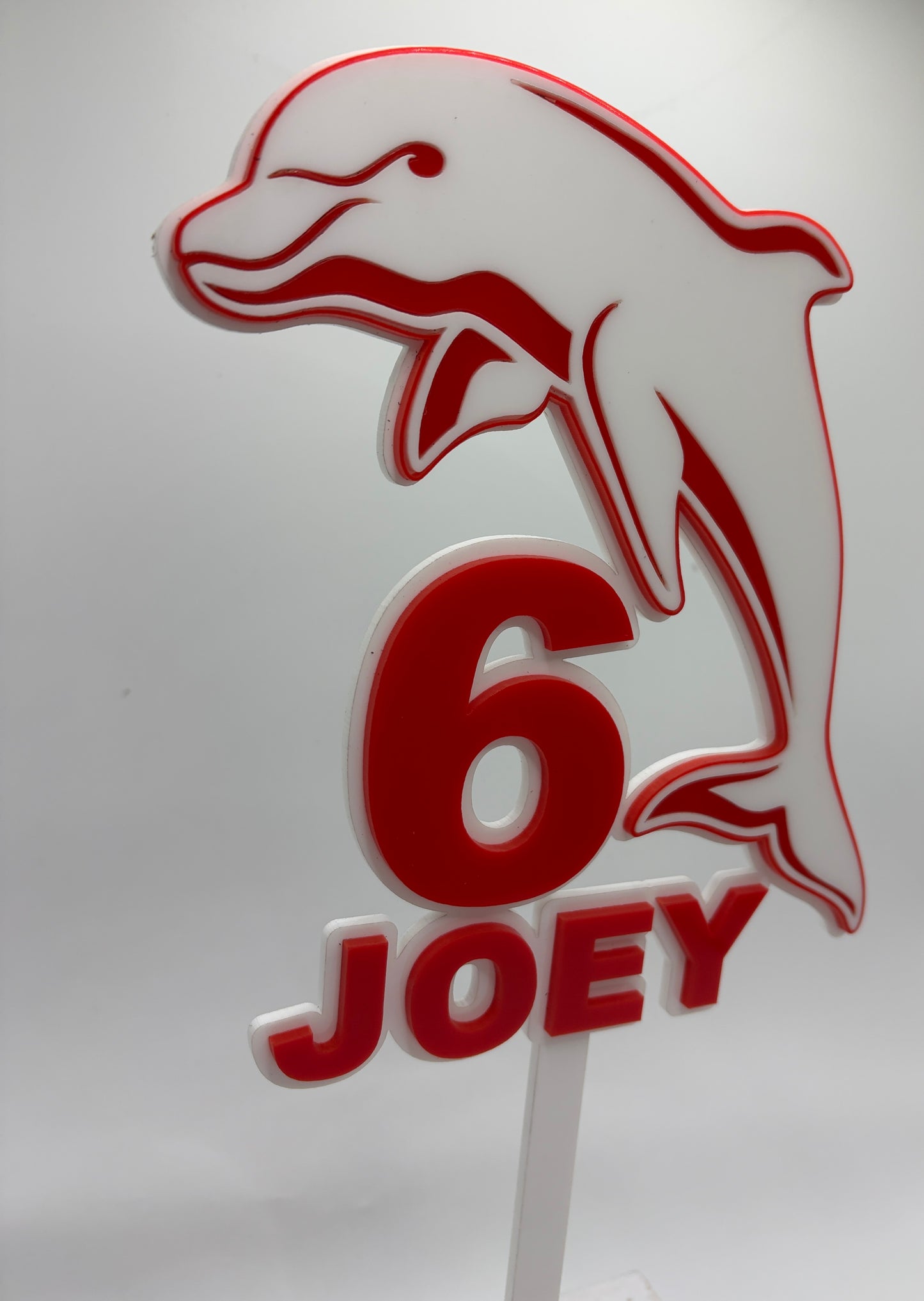 Personalised NRL Dolphins Cake Topper | Redcliffe Dolphins Birthday Topper | Custom Name & Age | Rugby League Party Decoration