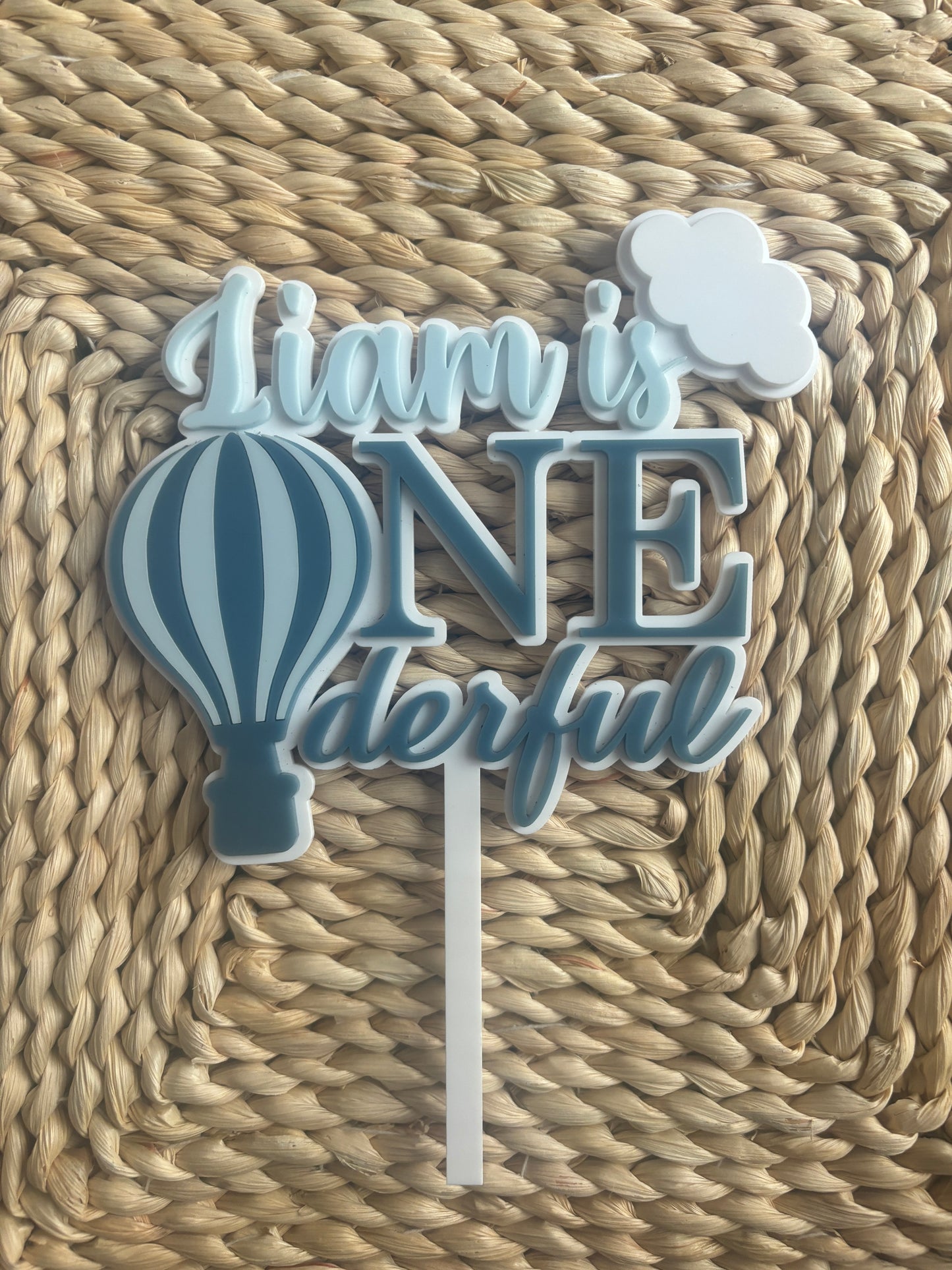 ONE-derful Balloon-Themed First Birthday Cake Topper – Custom Name