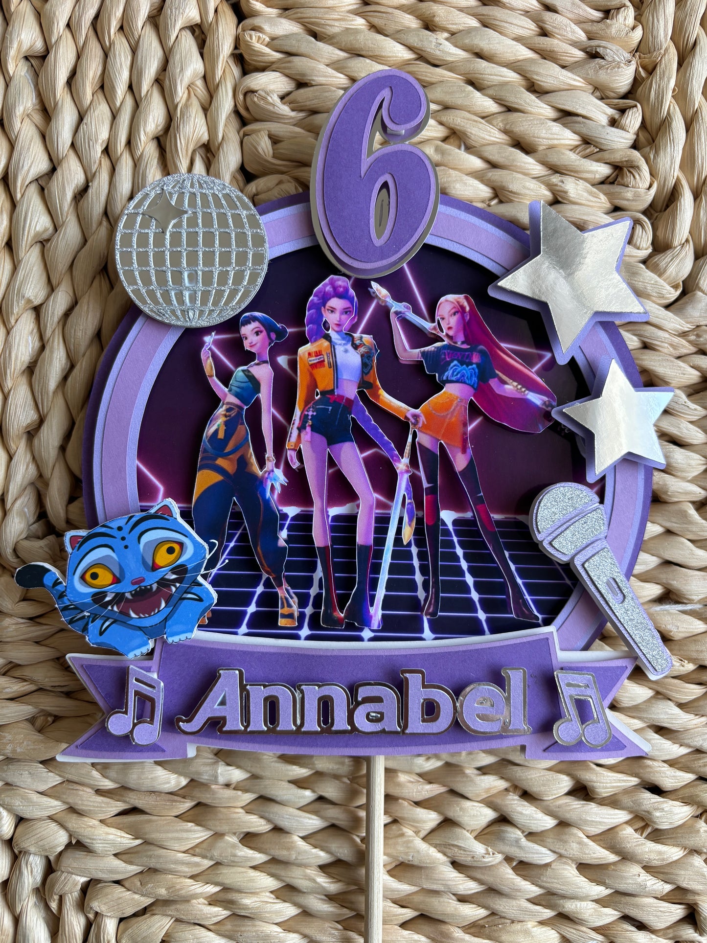 K-Pop Demons Cake Topper – Custom Name & Age