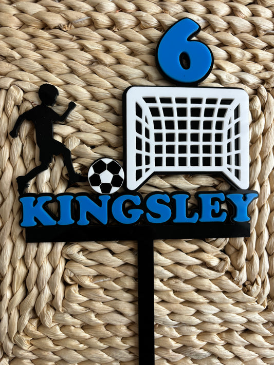 ⚽ Personalised Soccer Cake Topper – Custom Name & Age