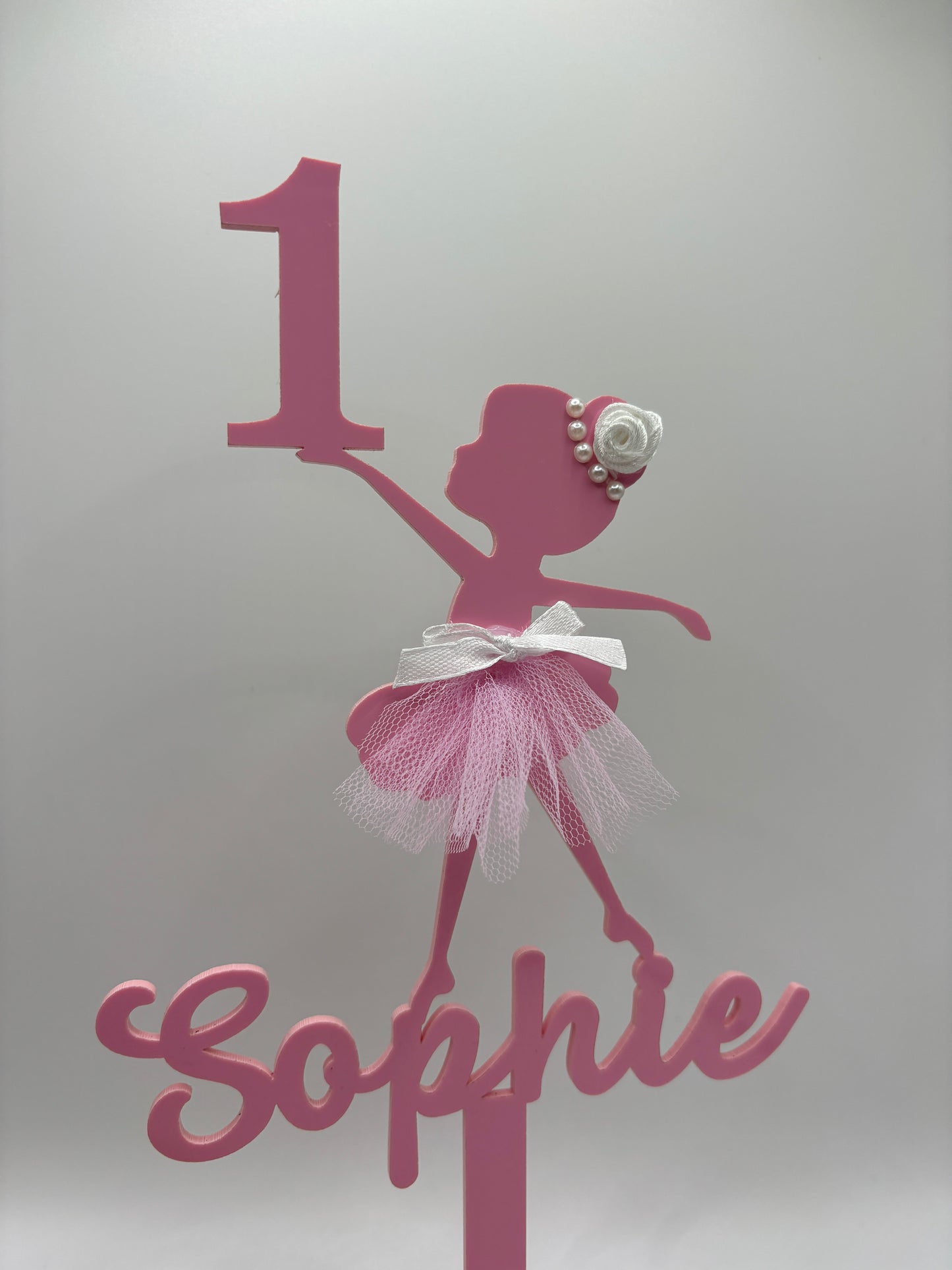 🎀 Ballerina Birthday Cake Topper – Custom Name & Age 🎀