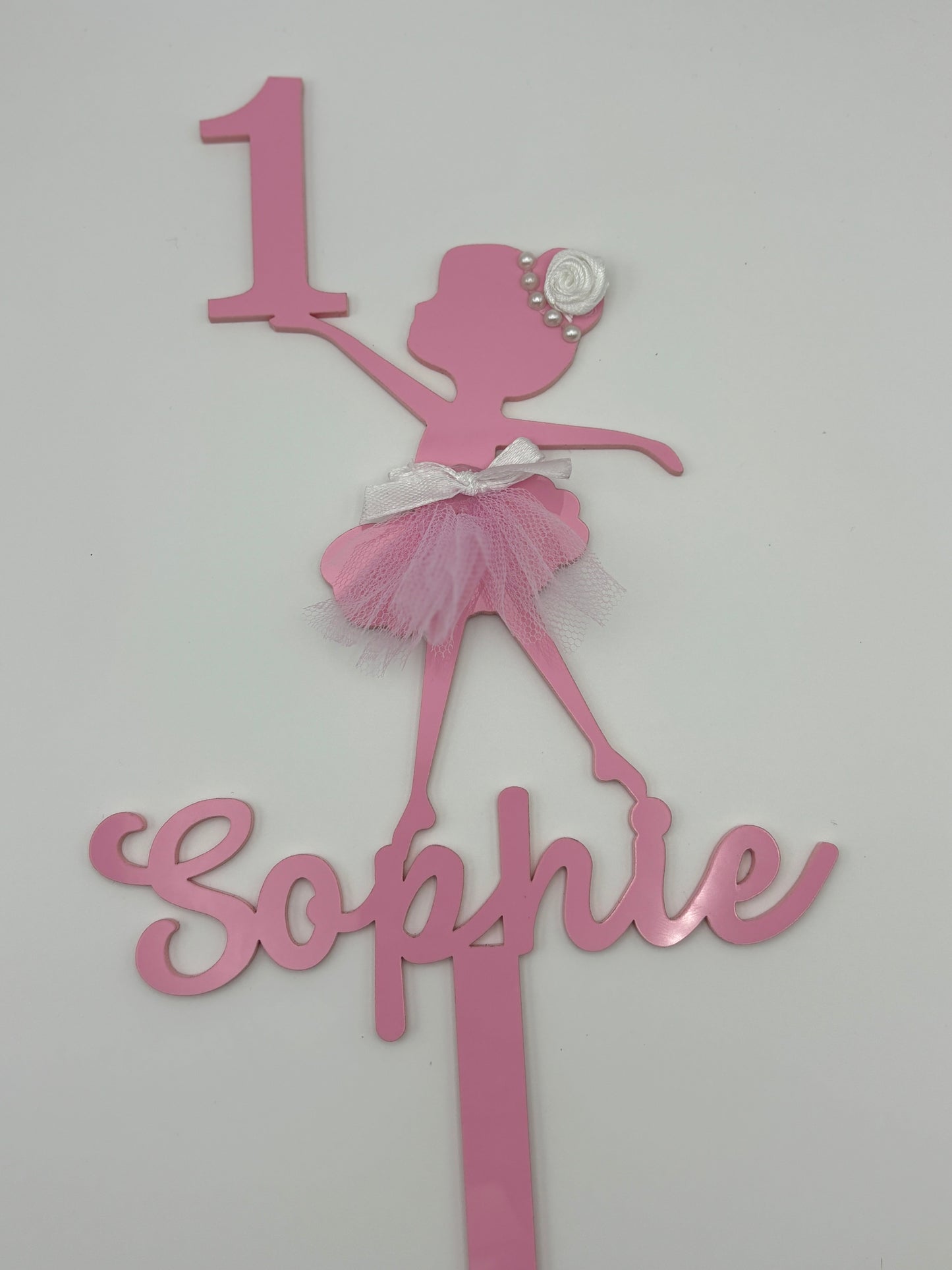 🎀 Ballerina Birthday Cake Topper – Custom Name & Age 🎀