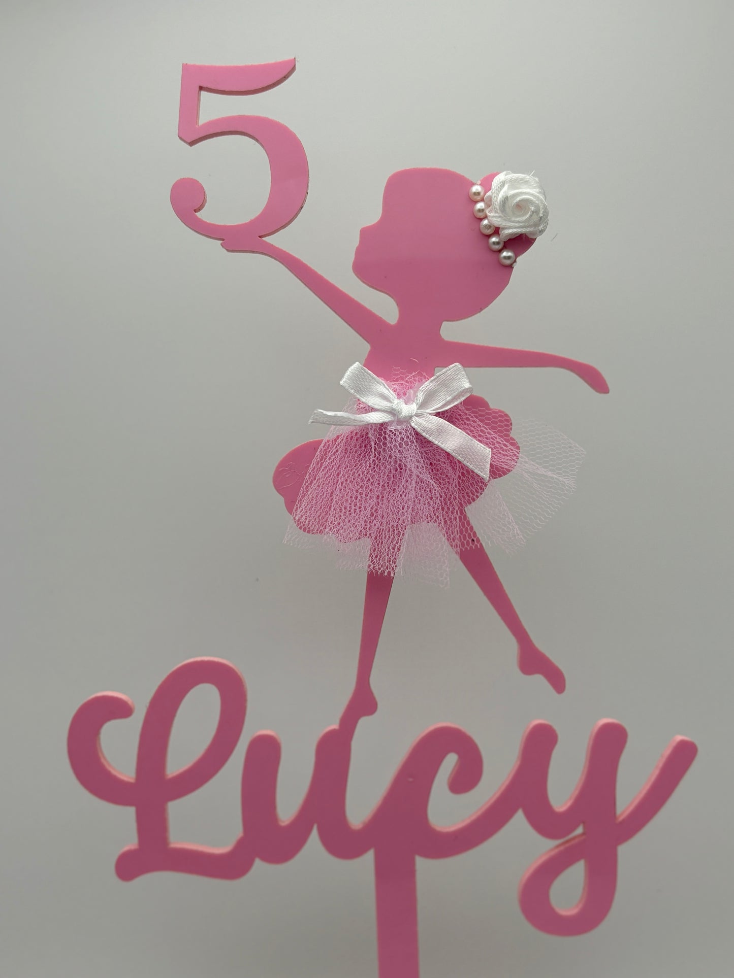 🎀 Ballerina Birthday Cake Topper – Custom Name & Age 🎀