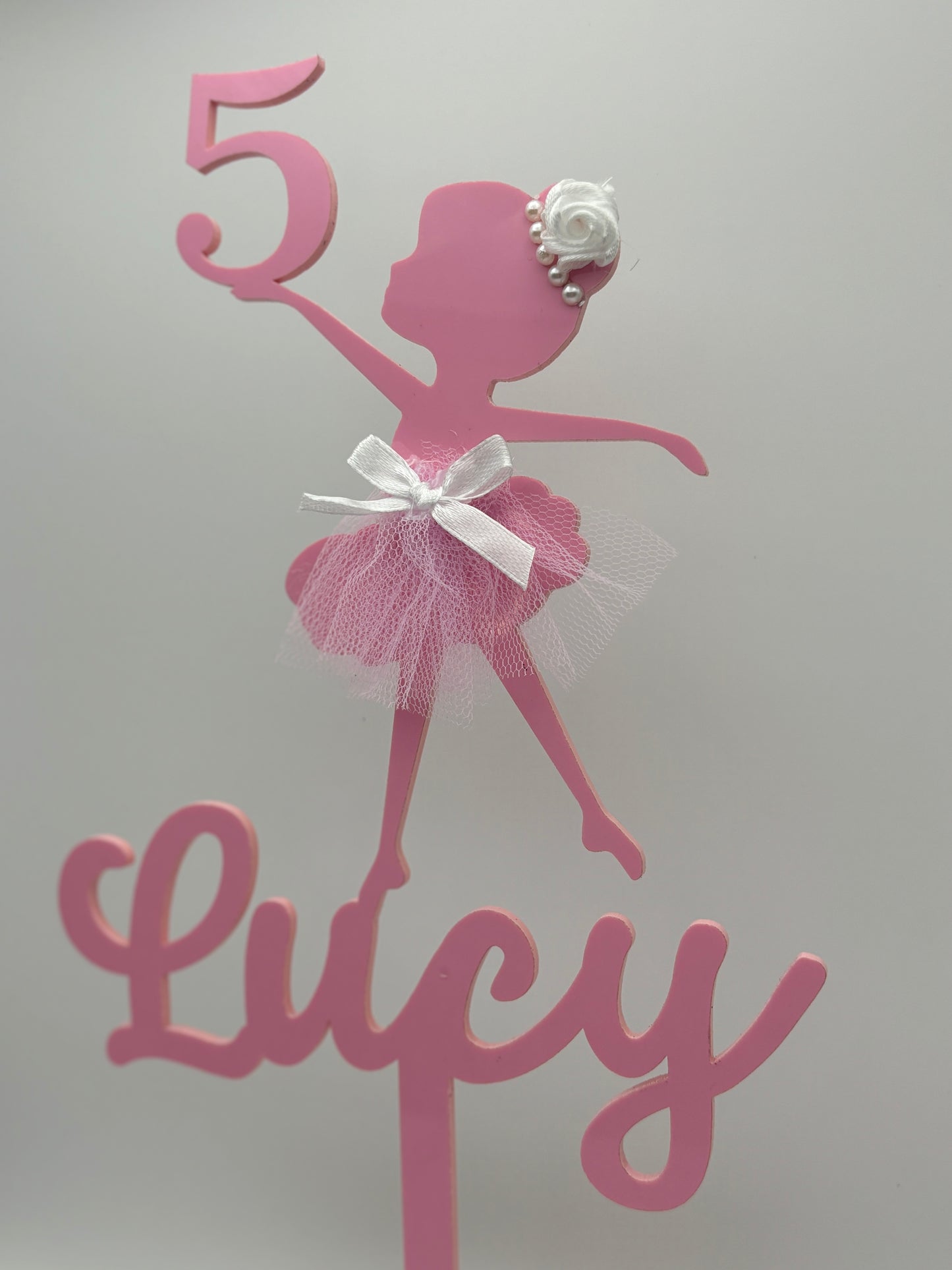 🎀 Ballerina Birthday Cake Topper – Custom Name & Age 🎀