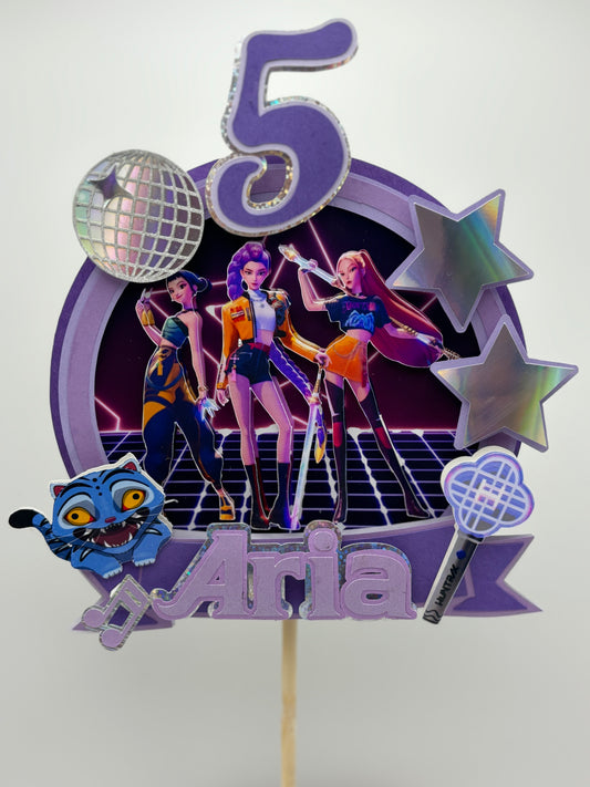 K-Pop Demons Cake Topper – Custom Name & Age