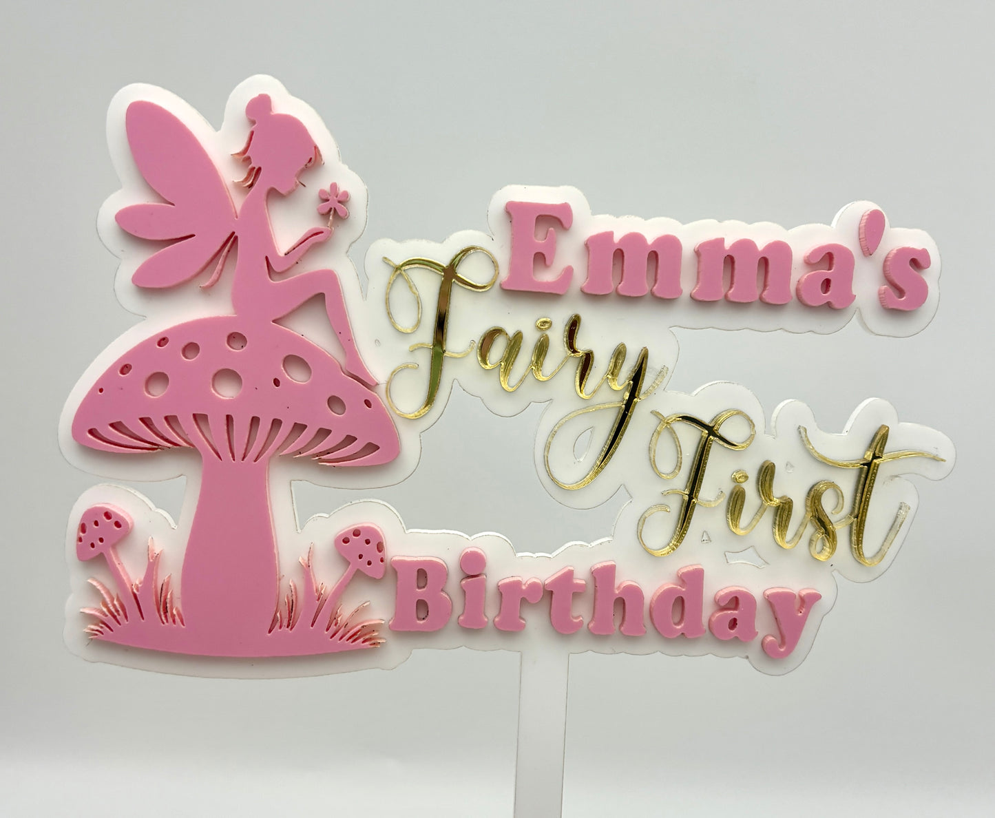 Personalised Fairy First Birthday Cake Topper