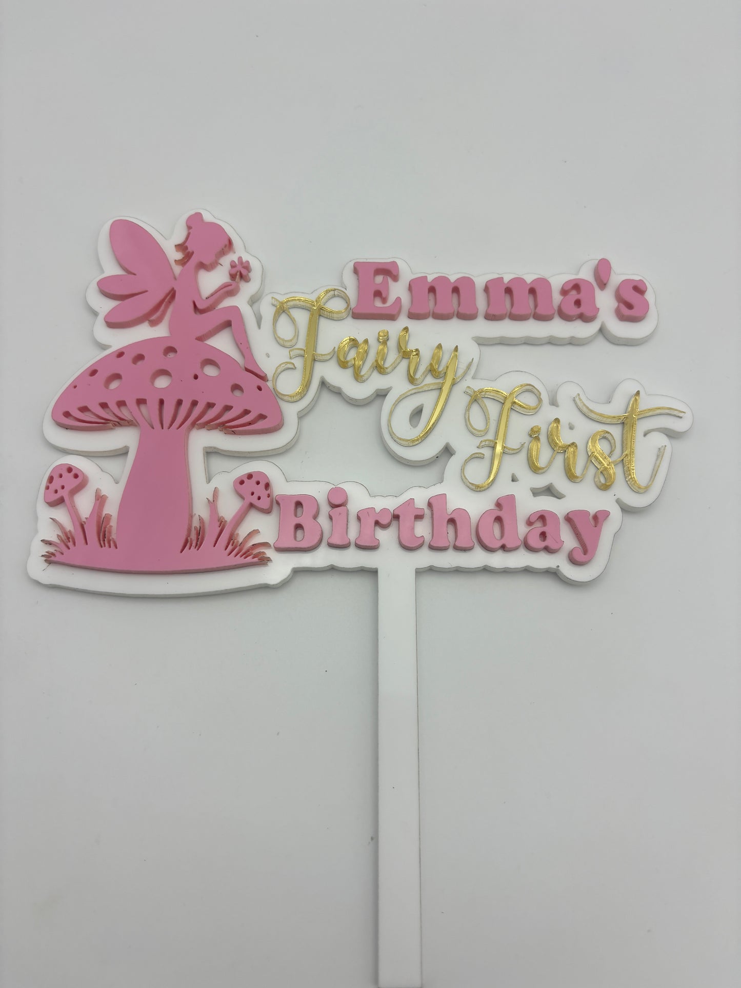 Personalised Fairy First Birthday Cake Topper