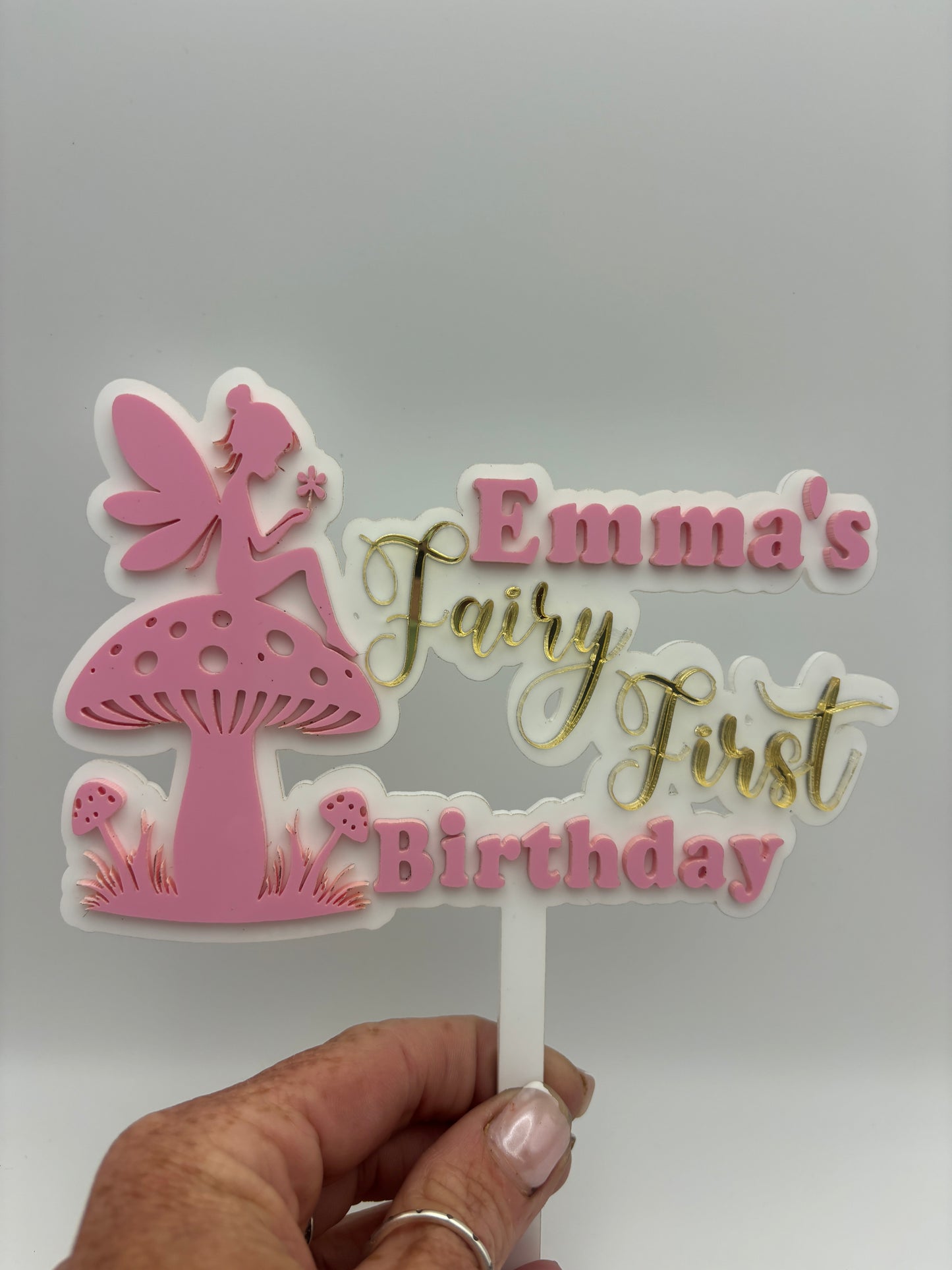 Personalised Fairy First Birthday Cake Topper