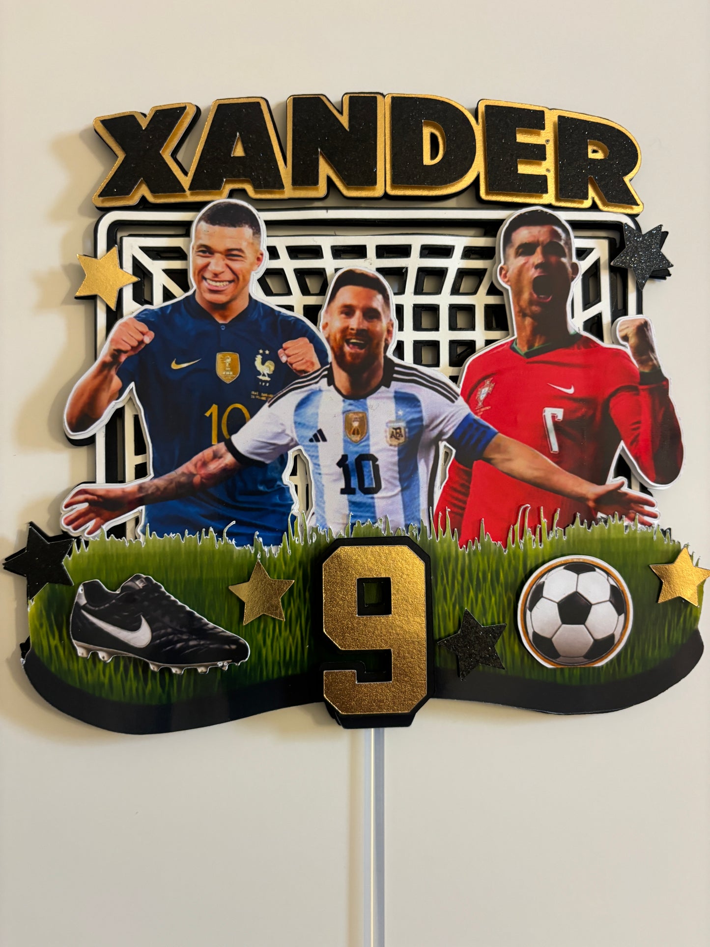 Custom Soccer Cake Topper | Personalised Name, Age, Players (World Cup)