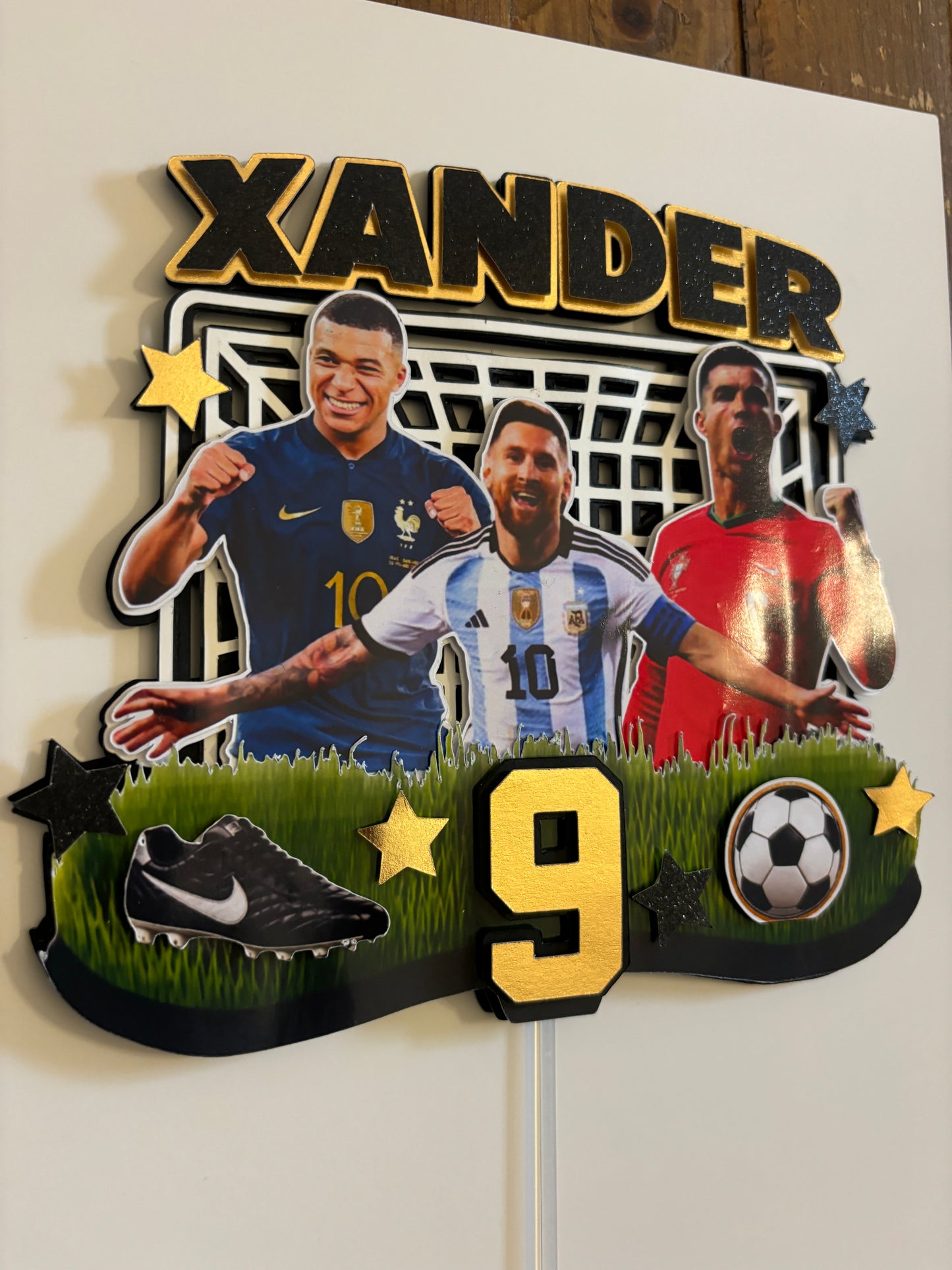 Custom Soccer Cake Topper | Personalised Name, Age, Players (World Cup)