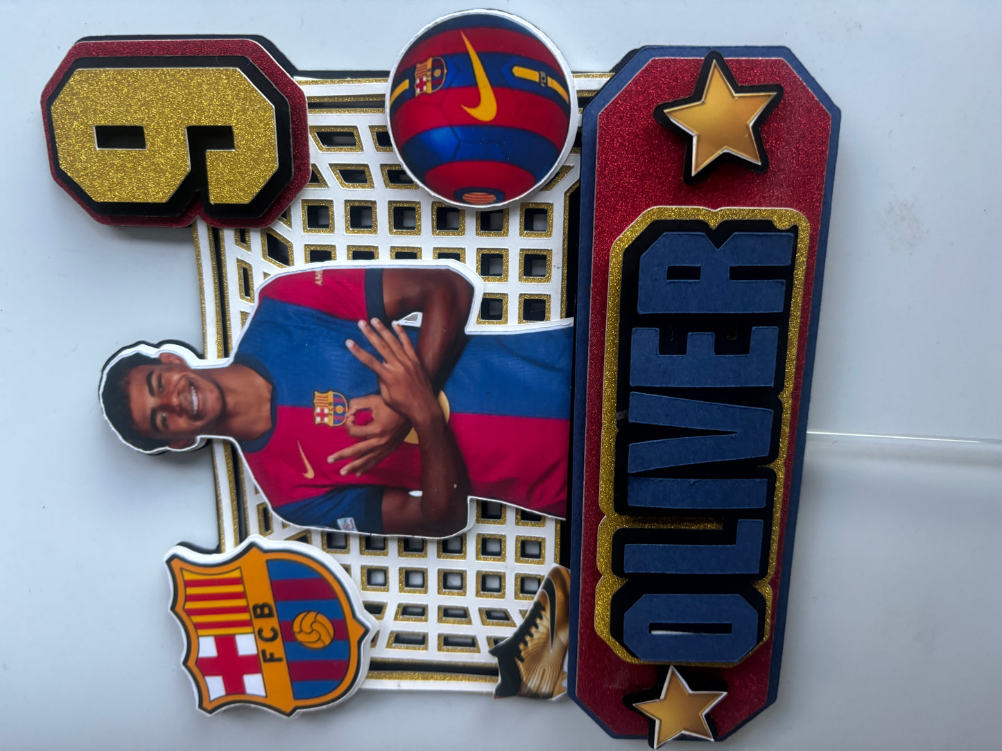 Personalised Lamine Yamal Soccer Cake Topper | Barcelona Football Birthday Topper | Custom Name and Age