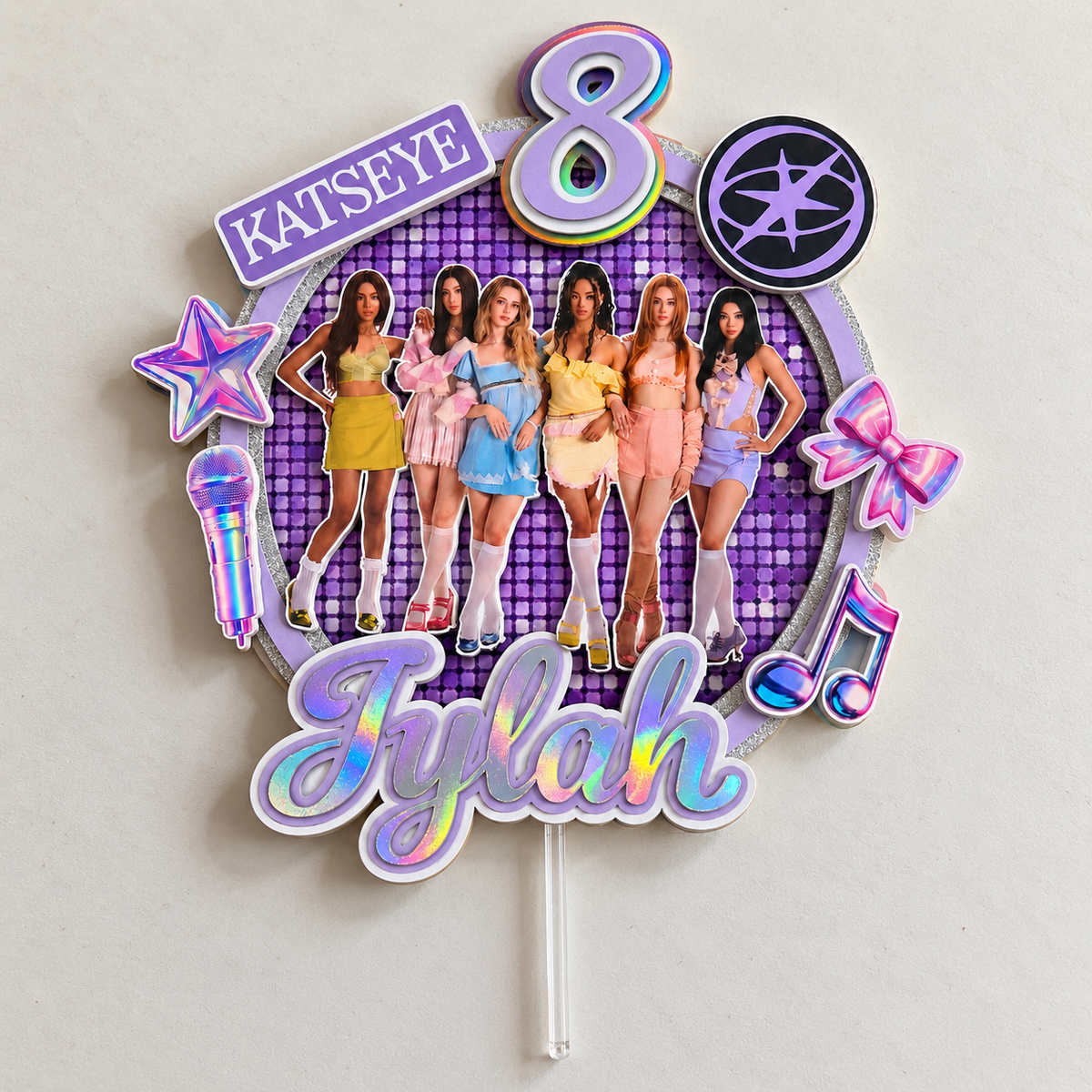KATSEYE Birthday Cake Topper with Custom Name & Age